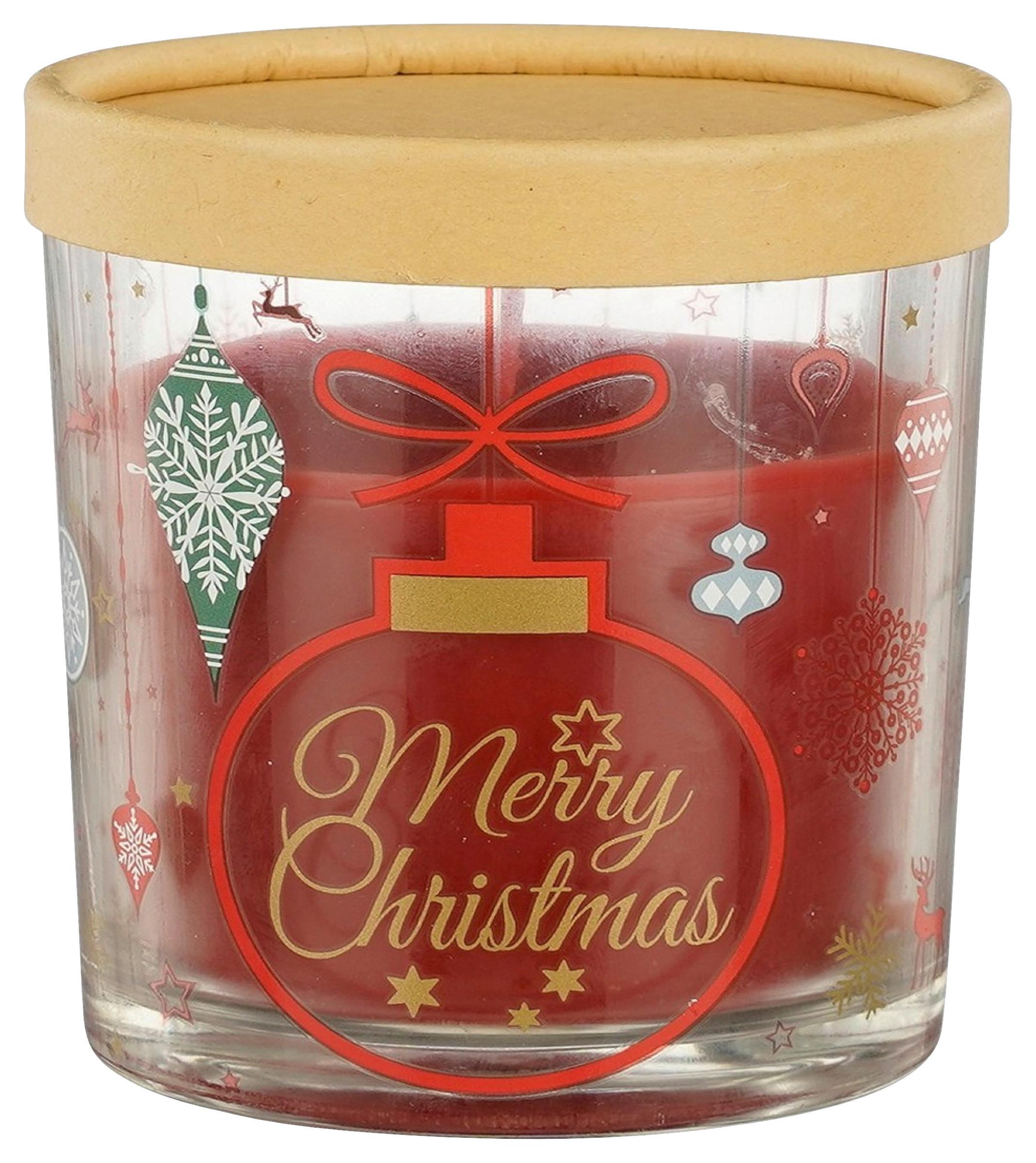Svijeća Mirisna Christmas - bijela/ružičasta, Konvencionalno, staklo (9,5/11cm) - Modern Living