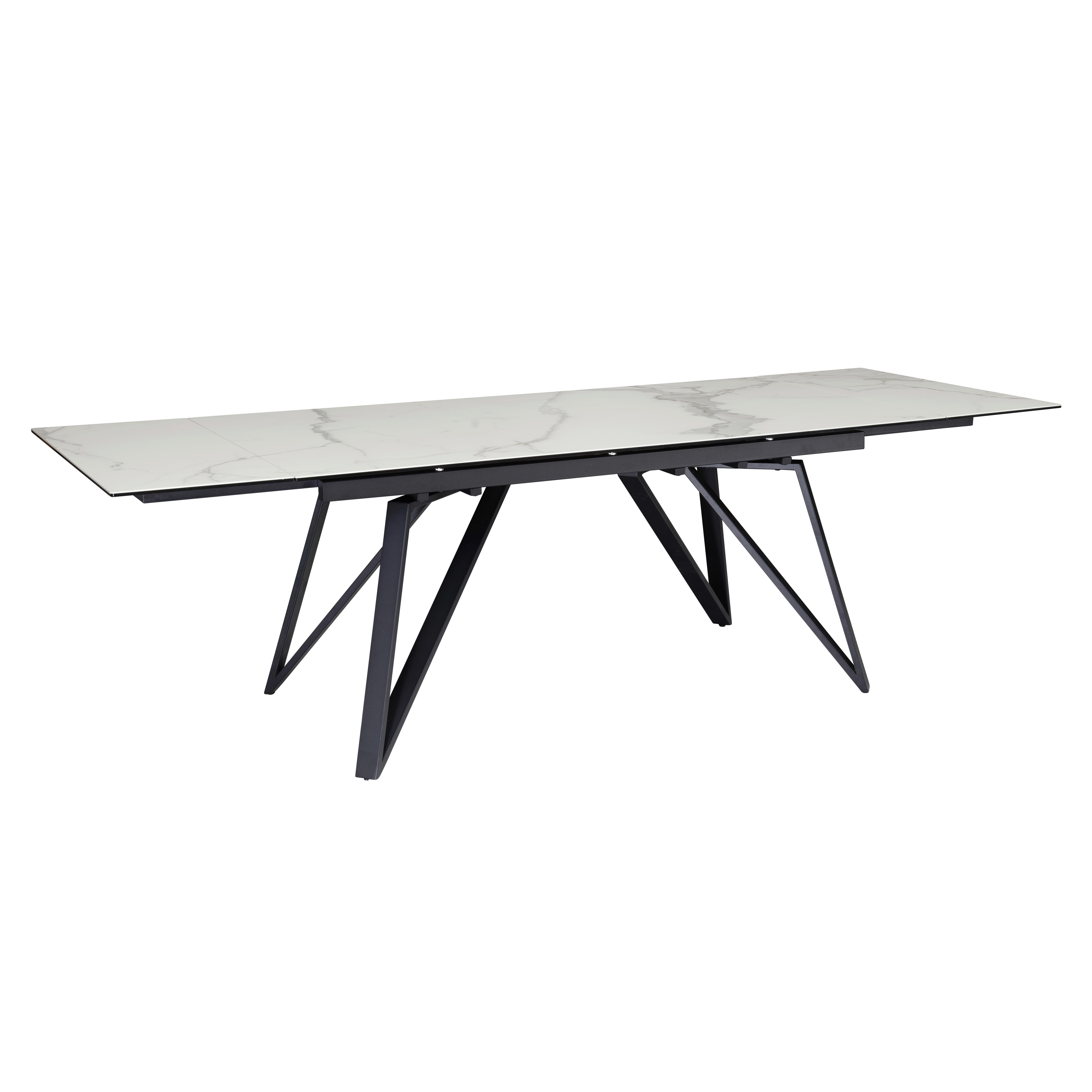 Raztegljiva Jedilna Miza Marble, Keramika, 180-260x95cm - črna/bela, Design, kovina/keramika (180/95/76cm) - MID.YOU