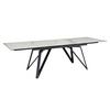 Raztegljiva Jedilna Miza Marble, Keramika, 180-260x95cm - črna/bela, Design, kovina/keramika (180/95/76cm) - MID.YOU