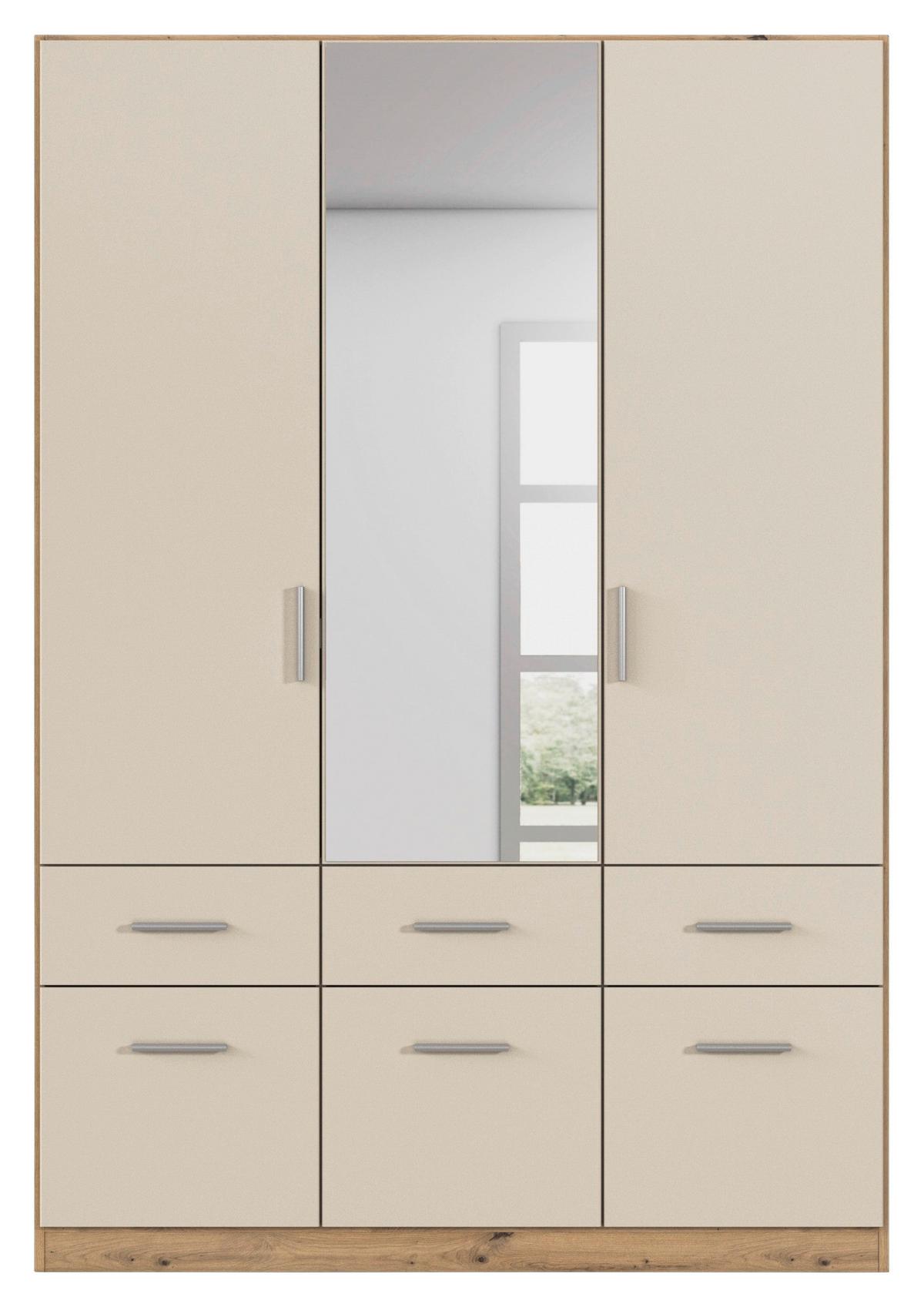 Omara Za Oblačila Celle Matt, Barva Šampanjca, Hrast - barve šampanjca/barve aluminija, Trend, umetna masa/leseni material (136/197/54cm)