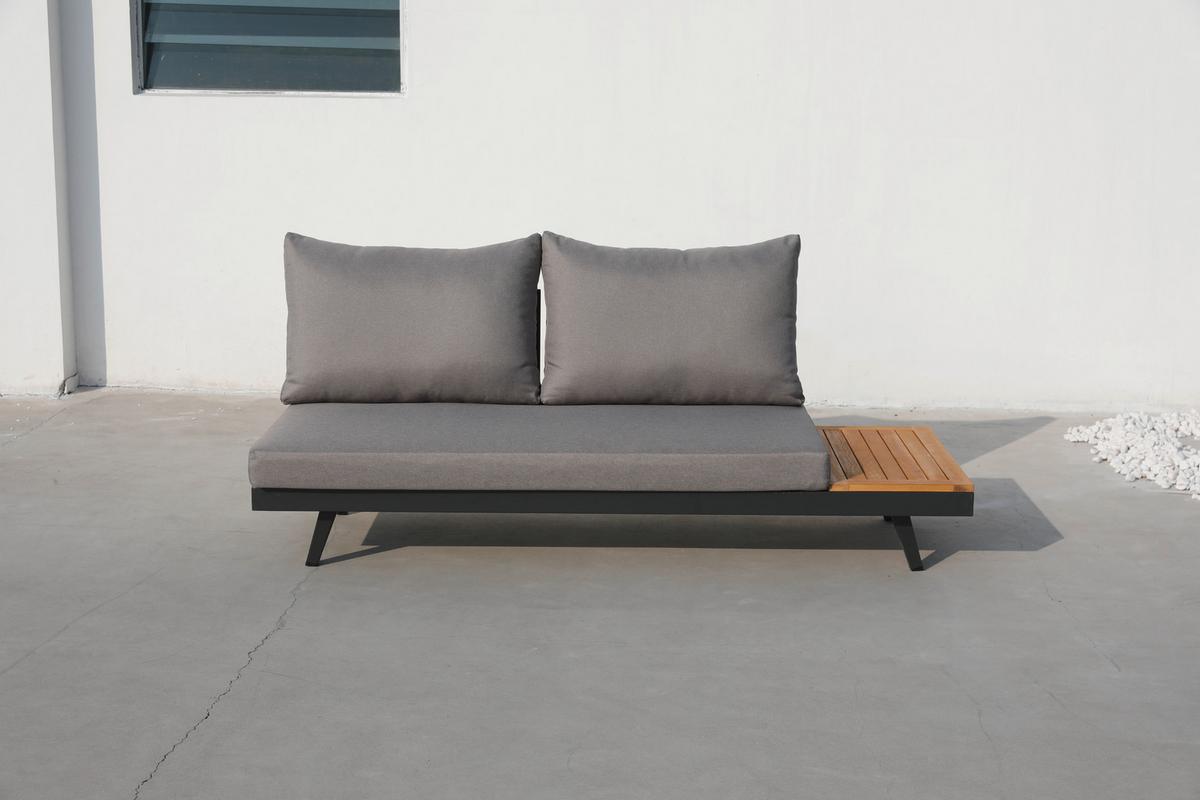Lounge Garnitura Naxos, Antracit, 3-Delni Set - barva tikovine/srebrne barve, Basics, kovina/tekstil (175/175cm) - Gardenson