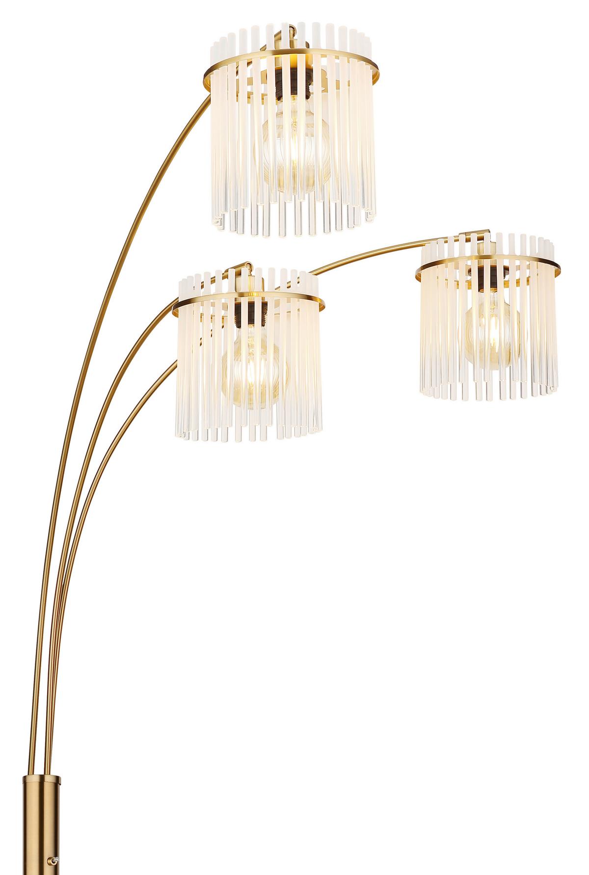 STEHLEUCHTE 15698-3SM GORLEY - Klar/Weiss, Trend, Glas/Kunststoff (100/160/180cm) - Globo