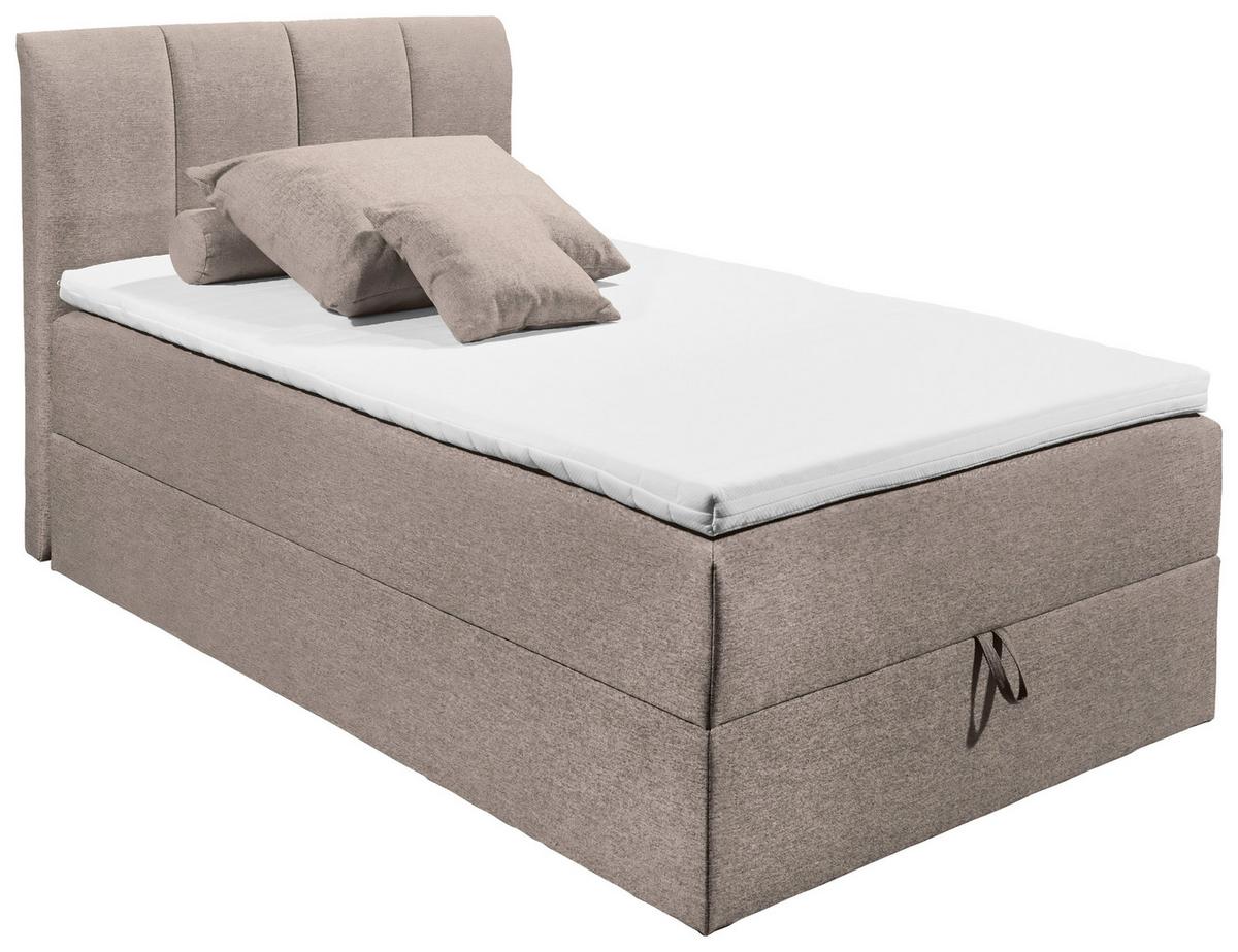 Boxspringbett Granada ca. 120x200 cm Schlammfarben - Schlammfarben/Schwarz, Basics, Kunststoff/Textil (120/200cm) - MID.YOU