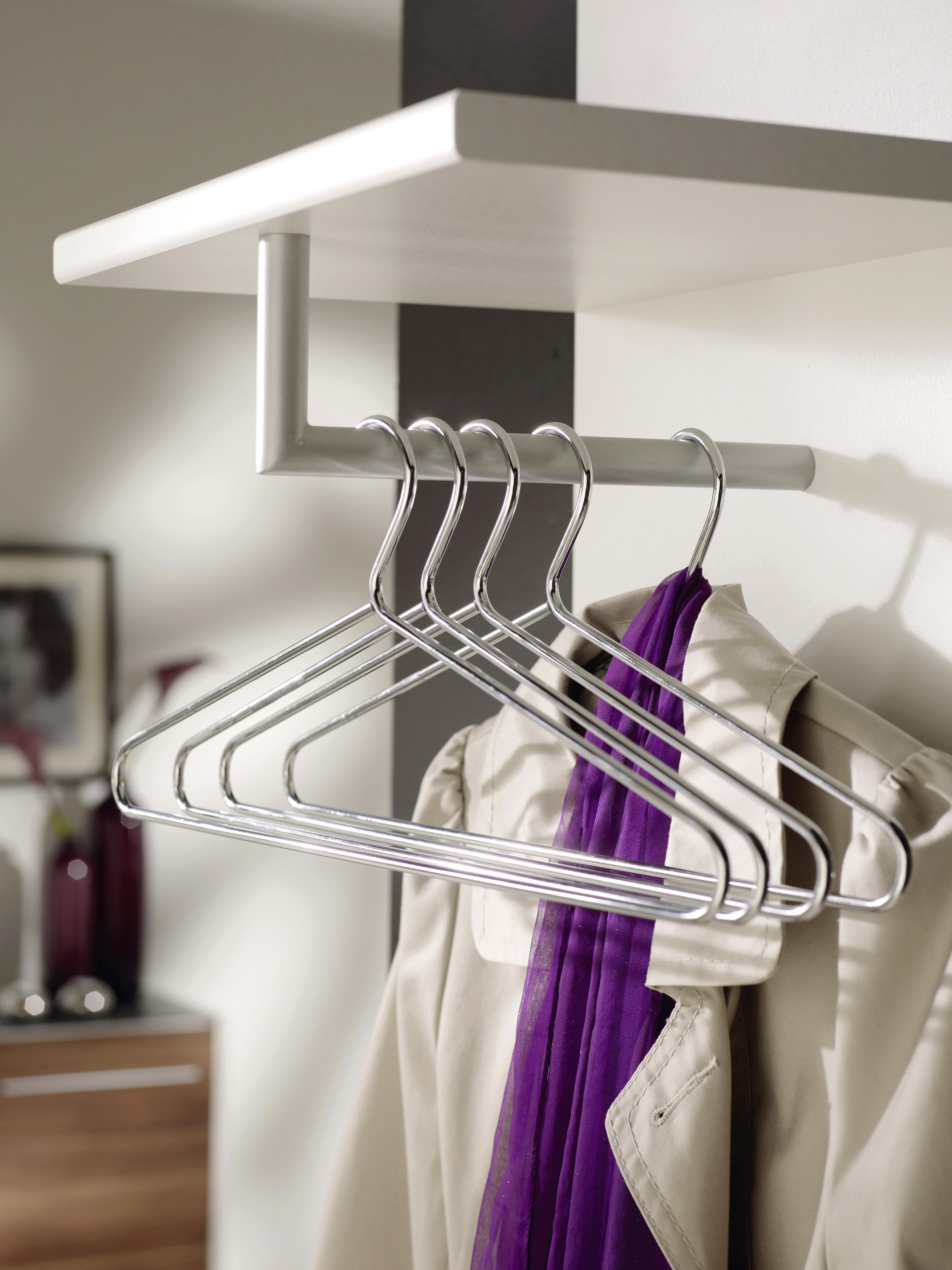 SET KLEERHANGERS BRUNNI-5 -SB- - Chroomkleuren, Metaal (42/18cm) - Mömax