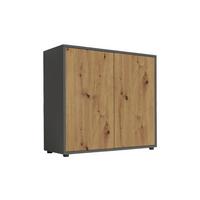 Kommode Mailand Typ 4 Anthrazit/Eiche Artisan - Anthrazit/Schwarz, MODERN, Holzwerkstoff/Kunststoff (79/73/33cm) - MID.YOU
