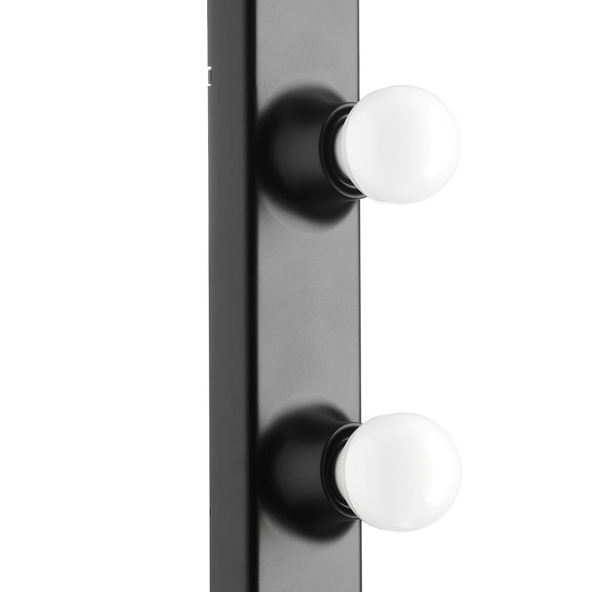 Spiegelleuchte Hollywood Schwarz max. 6 Watt - Schwarz, KONVENTIONELL, Kunststoff (5/5/60cm)