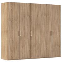 Omara S Klasičnimi Vrati Evelyn, Barva Hrasta - srebrne barve/hrast sonoma, Design, umetna masa/leseni material (251/223/60cm) - Novel