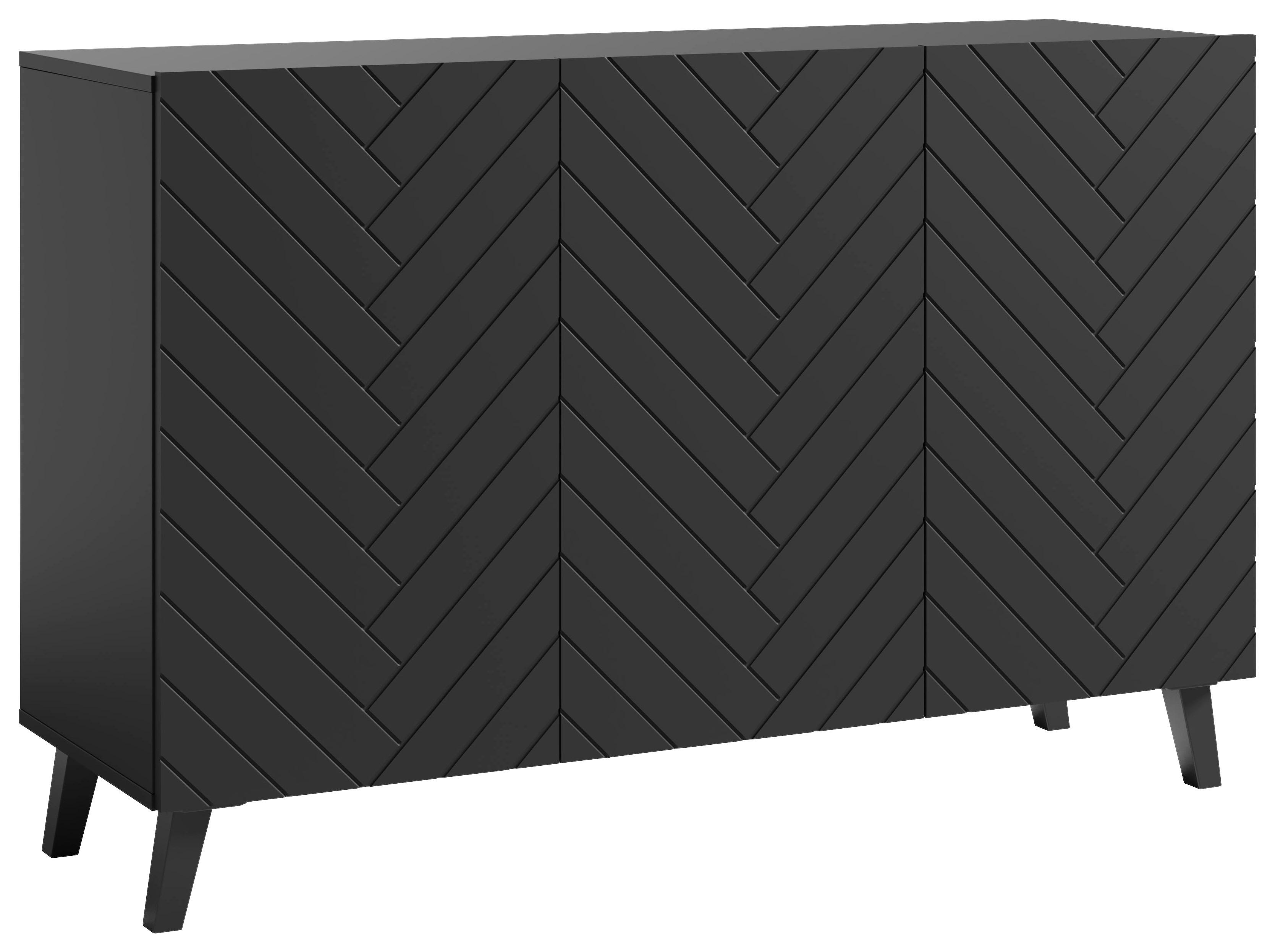 Sideboard Phuket ca. 120x78 cm Schwarz - Schwarz, Design, Holzwerkstoff/Kunststoff (120/78/39,1cm) - Livetastic
