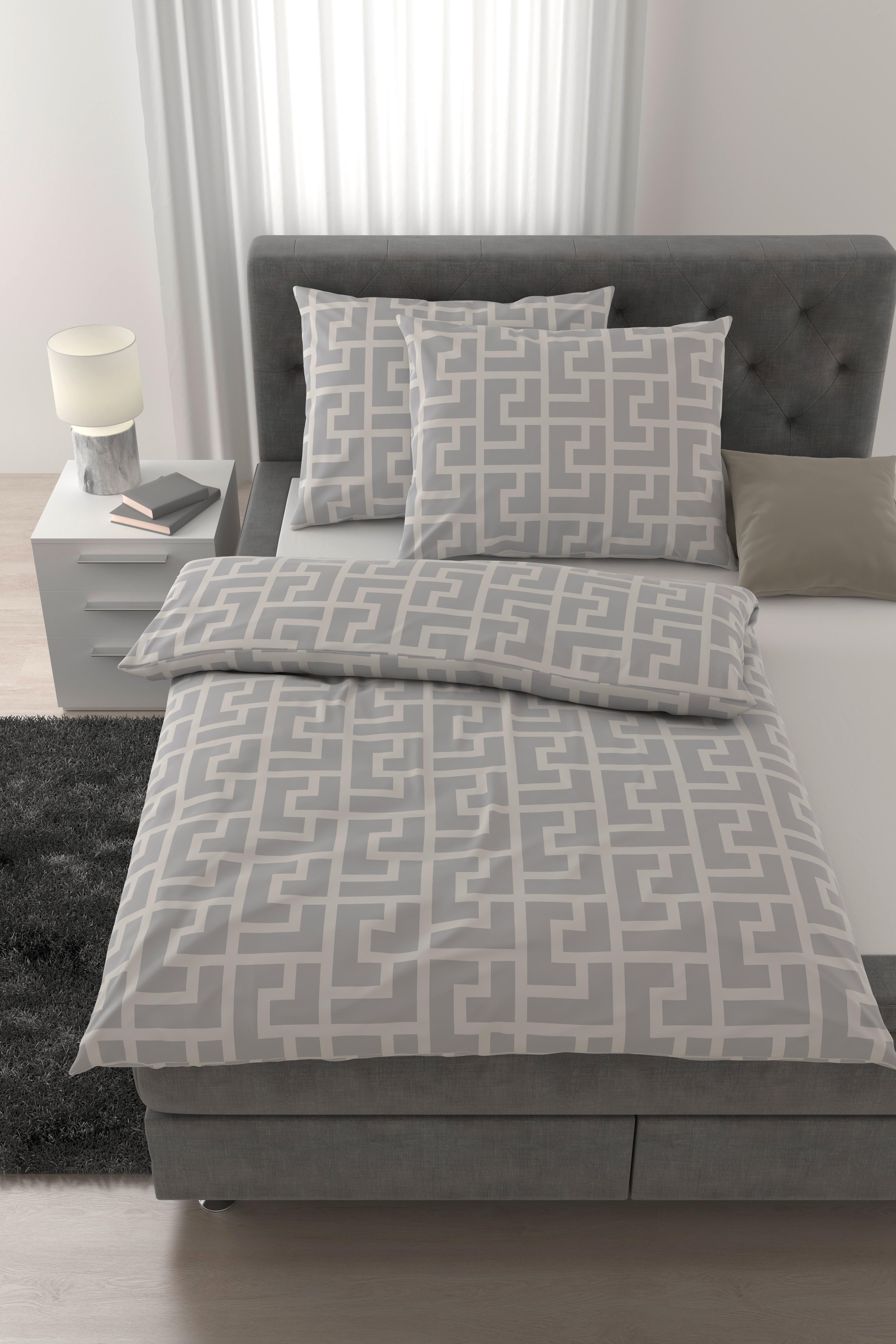 Lenjerie de pat MÄANDER Premium cca. 2x50x70/200x220cm - culoare natur, Romantik / Landhaus, textil (200/220cm) - Mömax