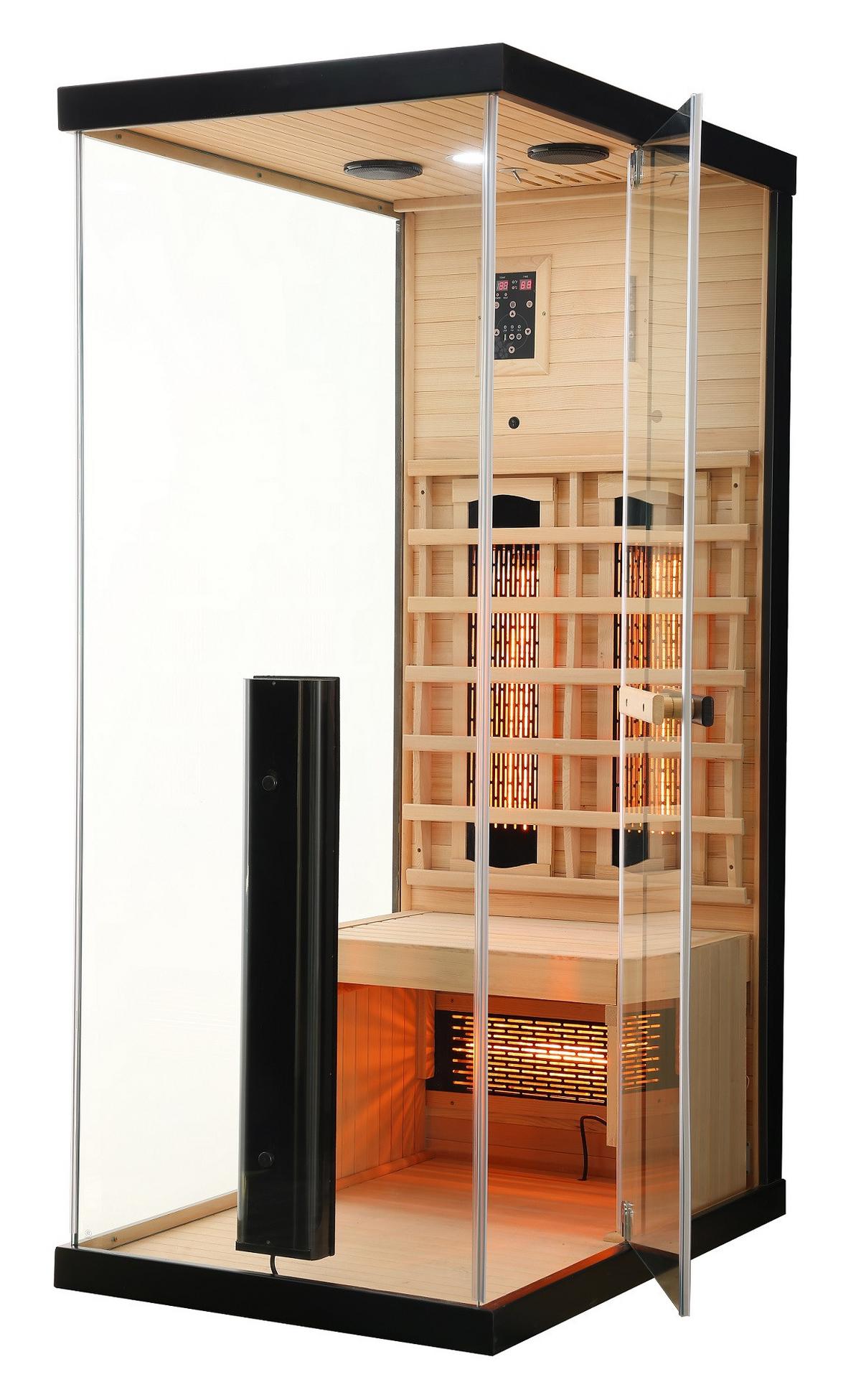 Infrakabin 1 Személyes Billund 1 - natúr színű, Basics, Üveg/fa (80/190/110cm)
