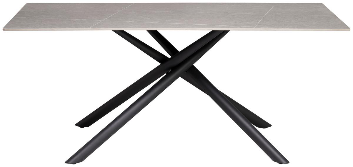 Jedilna Miza Lior, Siva, 180x90 - siva/črna, Konvencionalno, kovina/keramika (180/90/76cm) - MID.YOU