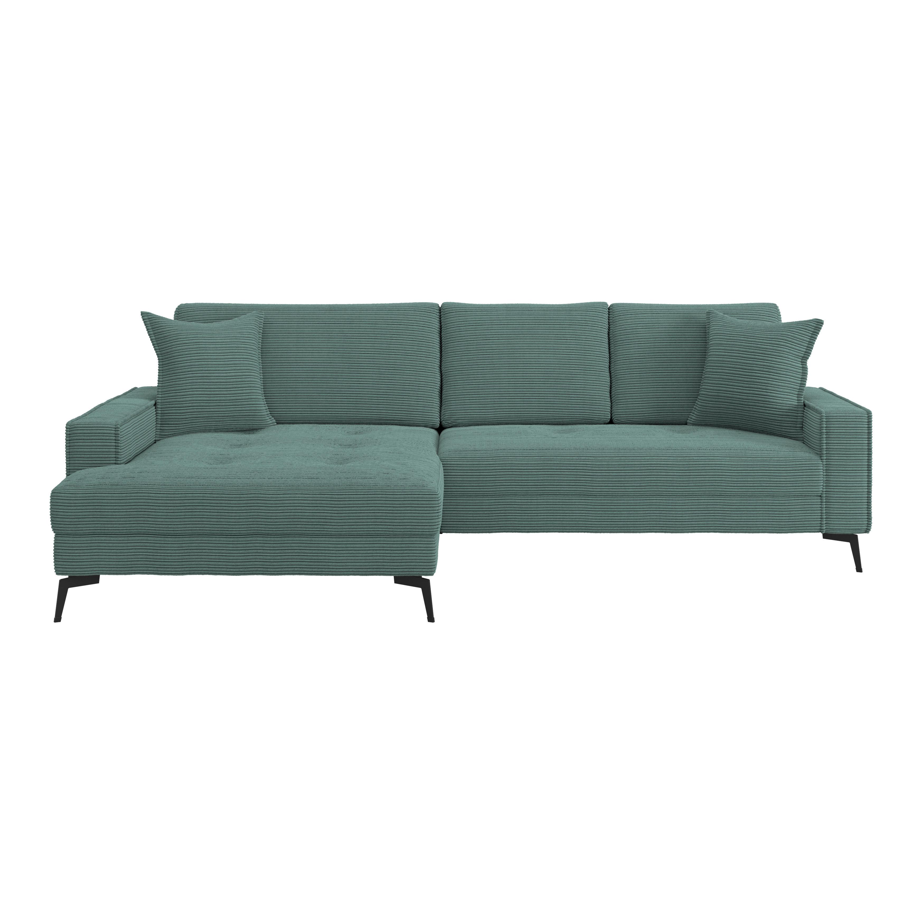 Kutna Garnitura Zero - boje petroleja/crna, Trend, tekstil (173/286cm)
