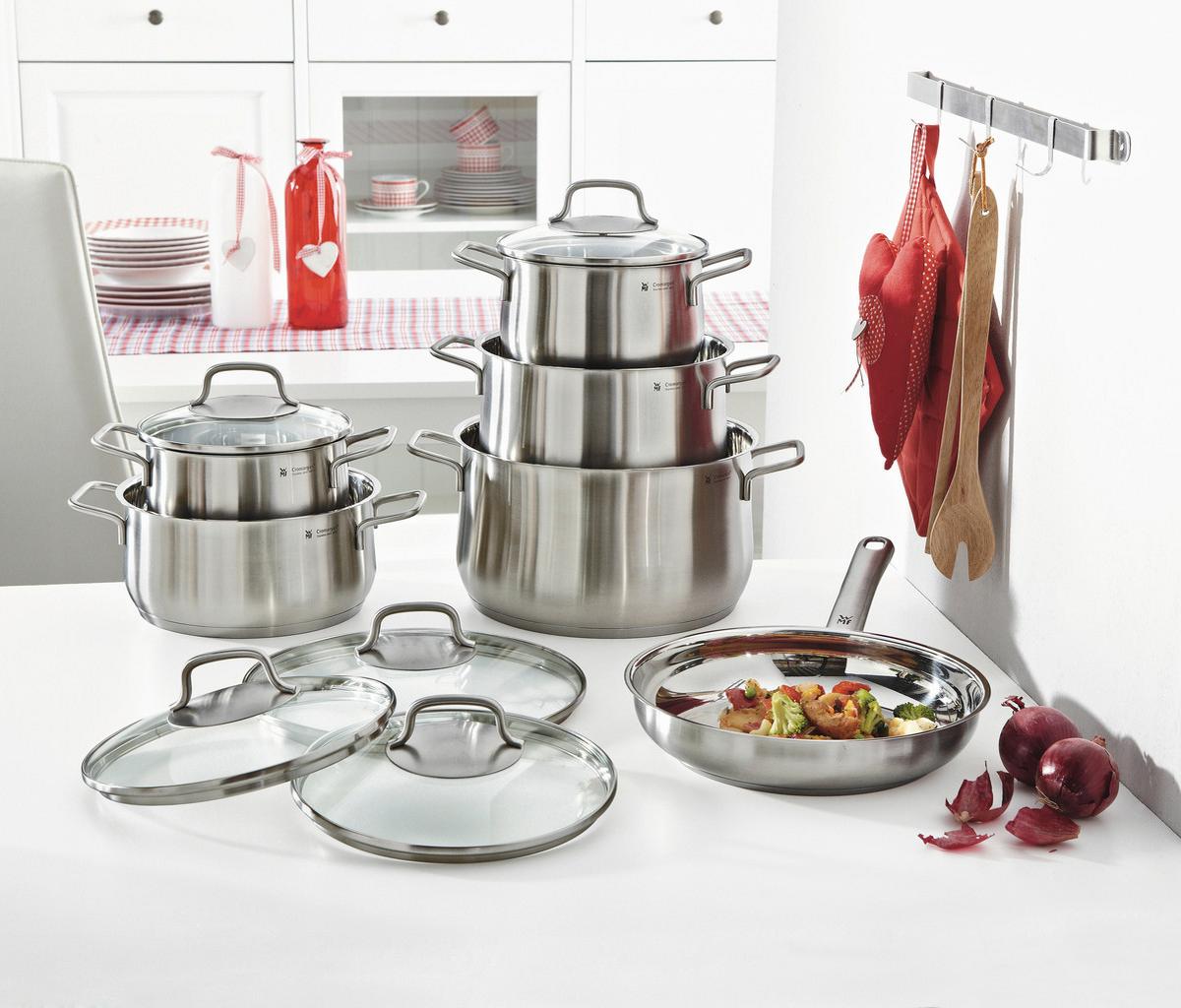 ZESTAW GARNKÓW 0739166030 WMF - kolor stalowy/przejrzysty, Basics, metal/szkło - WMF