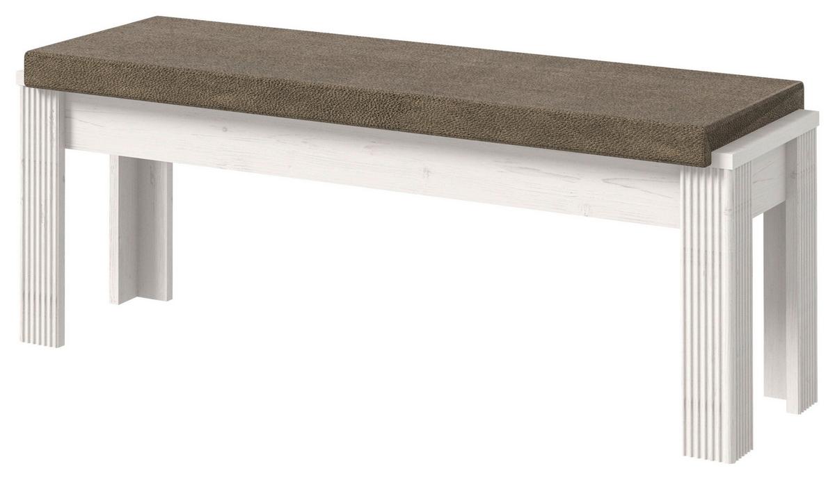 Sitzbank in Pinienfarben - Braun/Pinienfarben, Romantik / Landhaus, Holzwerkstoff (126/48/41cm) - Zandiara