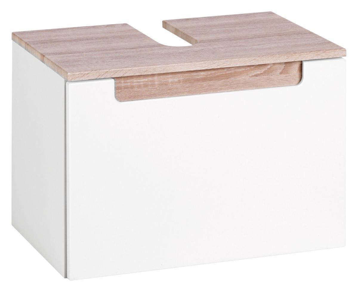 Waschbeckenunterschrank Siena ca. 60x40 cm Weiss/Eiche - Weiß/Sonoma Eiche, MODERN, Holzwerkstoff (60/40/35cm) - Held