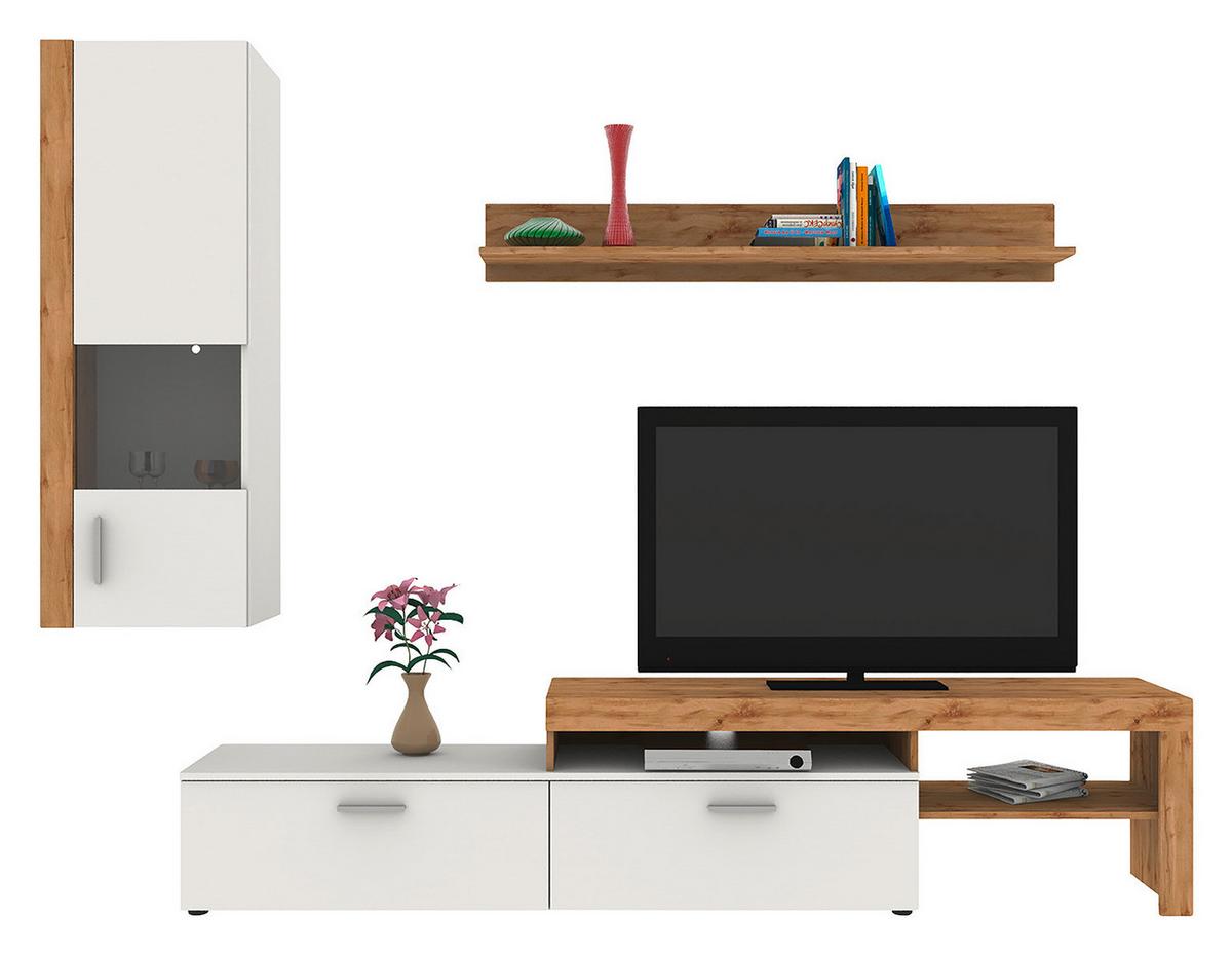 Regal Za Dnevni Boravak Iguan - bijela/crna, Moderno, plastika (250/190/40cm) - Best Price