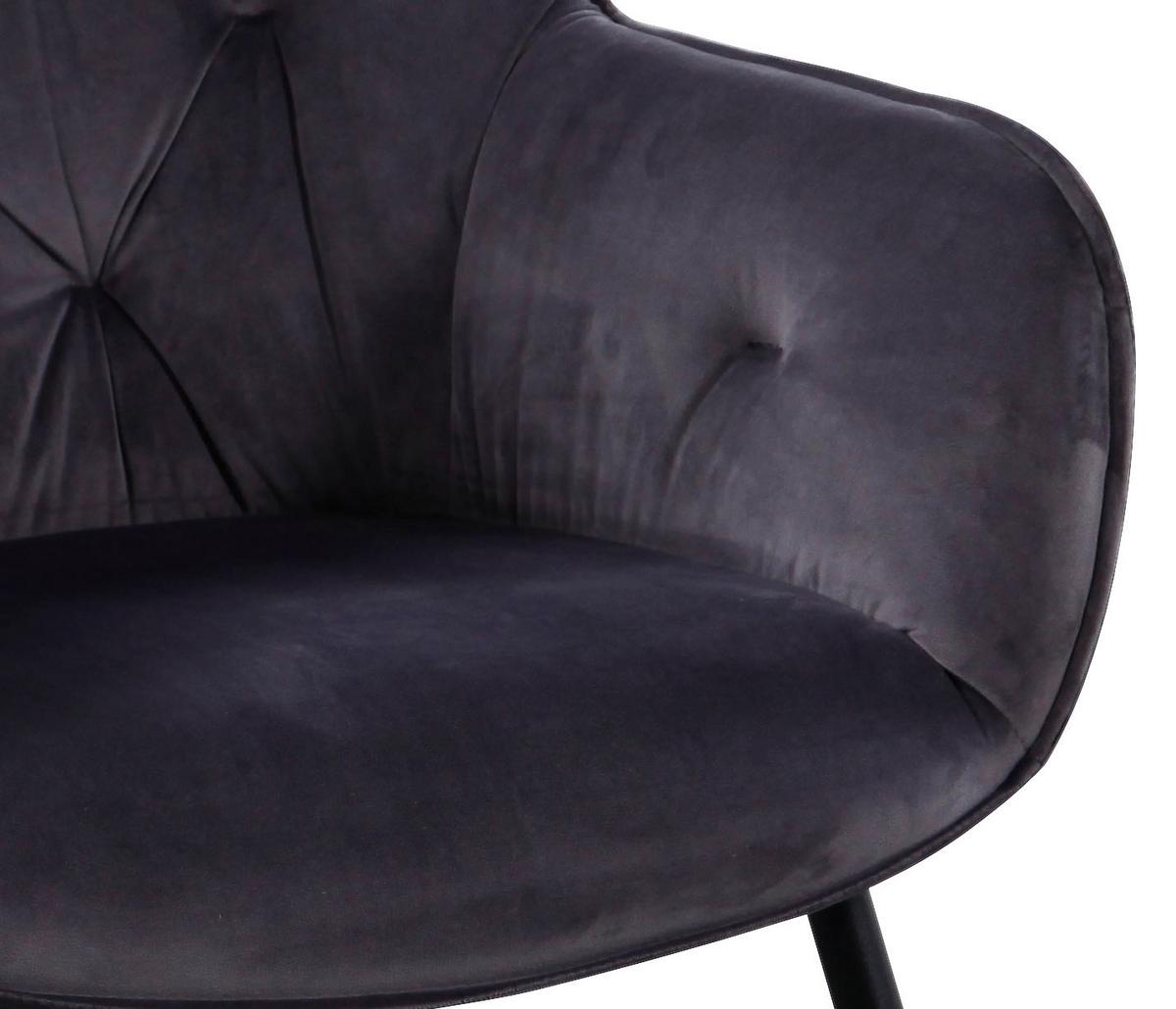 KRZESŁO Z PODŁOKIETNIKAMI SALERNO - czarny/szary, Modern, metal/tkanina (63/87/64cm) - MID.YOU