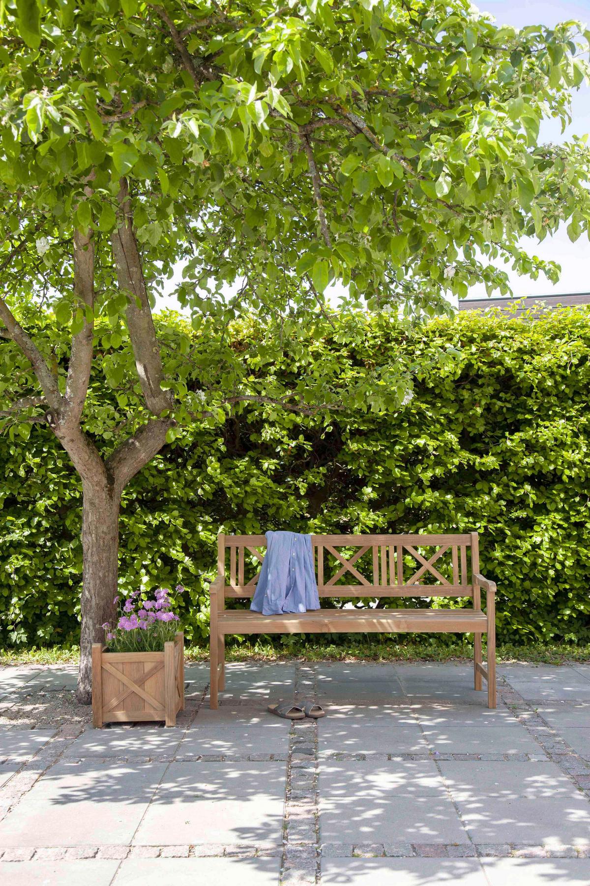 Gartenbank Rosenborg - Naturfarben/Teakfarben, Natur, Holz (58/89/150cm) - Gardenson