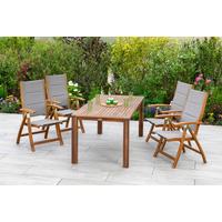 Zložljiv Vrtni Stol Acapulco, Masivno - siva/barve akacije, Romantika, tekstil/les (61,5/110,5/68cm) - Gardenson