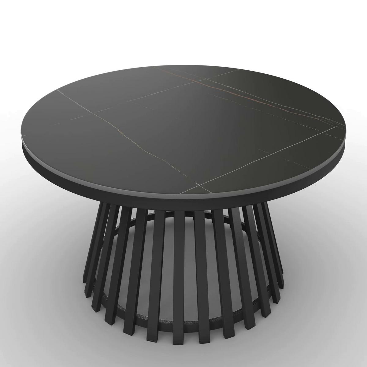 Couchtisch Pela Schwarz MDF - Schwarz, MODERN, Holzwerkstoff/Stein (90/90/45cm) - Bessagi Home