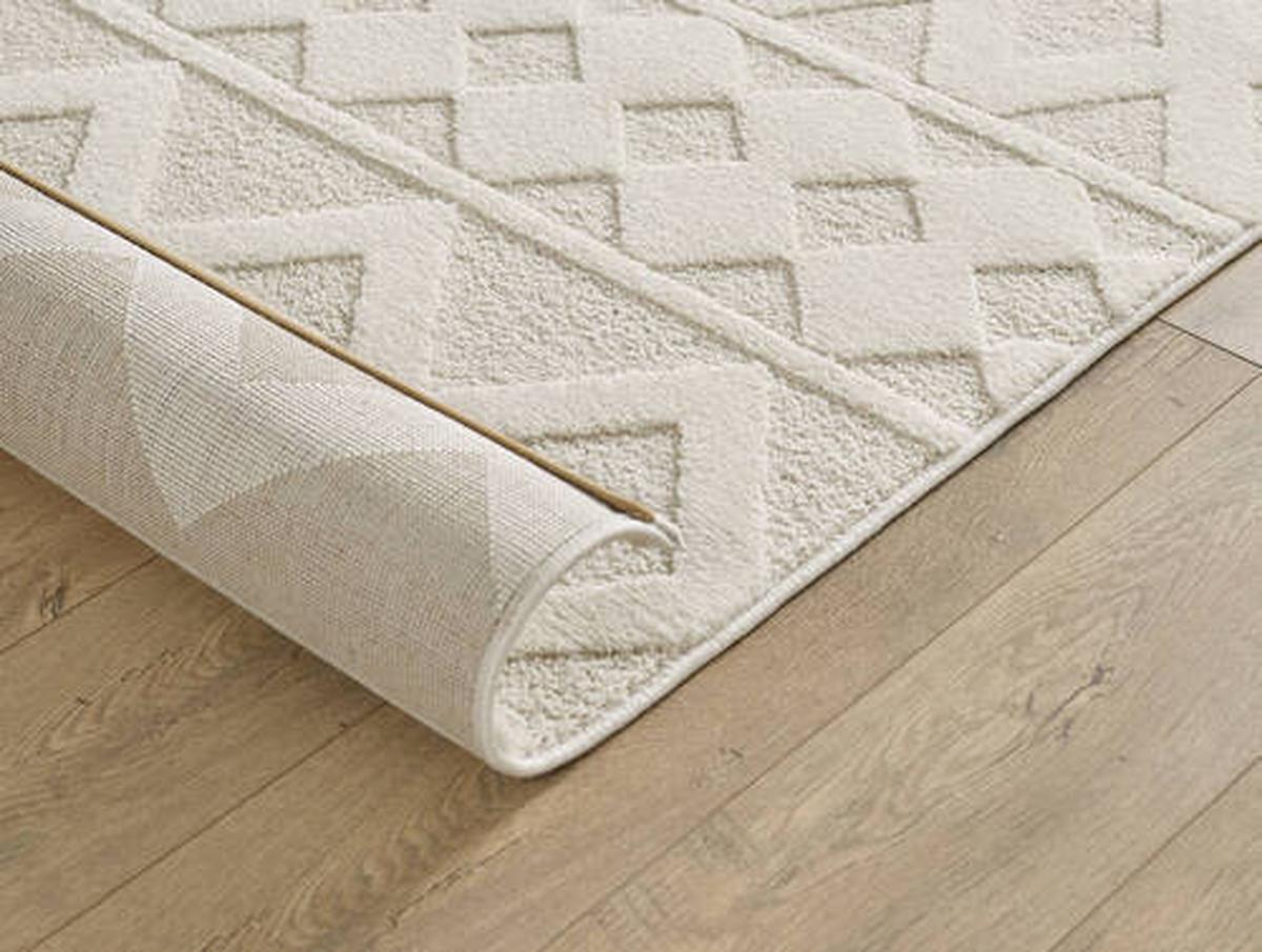 Webteppich Elio Creme ca. 80x150cm - Beige/Creme, KONVENTIONELL, Textil (80/150cm) - Novel