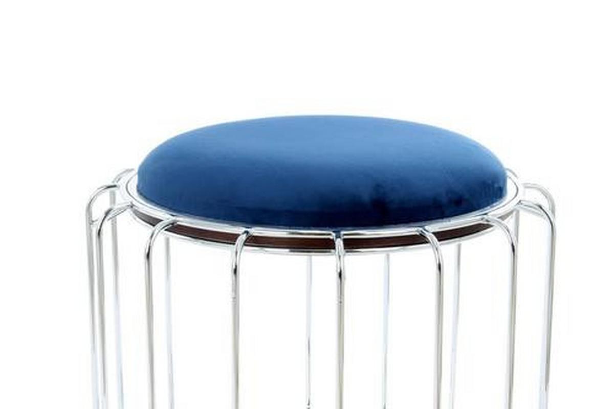 BEISTELLTISCH 4DPRB - Silberfarben/Dunkelblau, Basics, Glas/Holzwerkstoff (50/50/45cm) - Kayoom