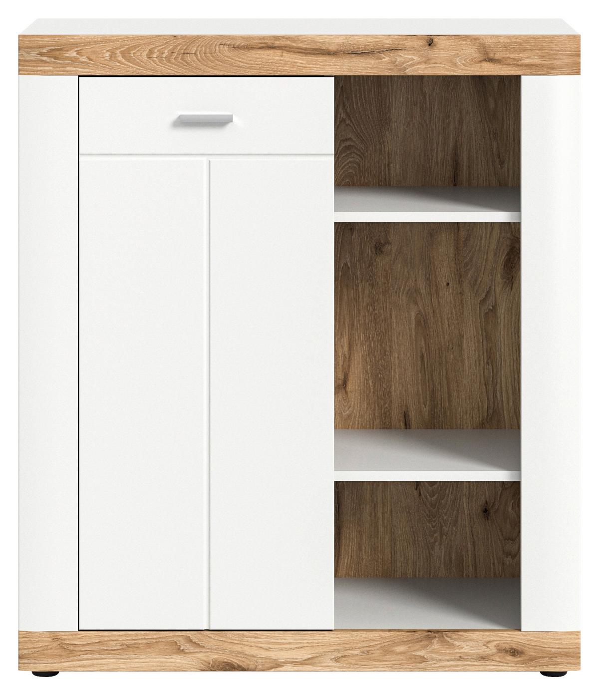 Kommode Laredo ca. 91x104 cm Nox Eiche/Weiß - KONVENTIONELL, Holzwerkstoff/Metall (91/104/40cm) - MID.YOU