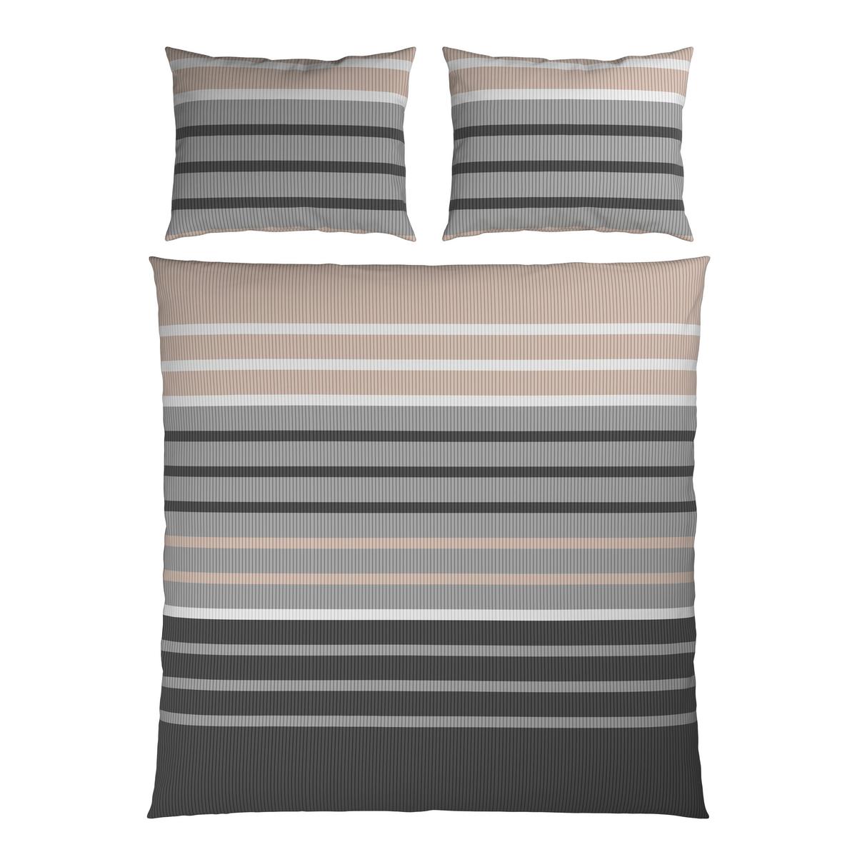 Ágyneműhuzat-garnitúra Kétszemélyes Streif Xxl - bézs/fekete, Konventionell, textil (200/220cm) - Mömax