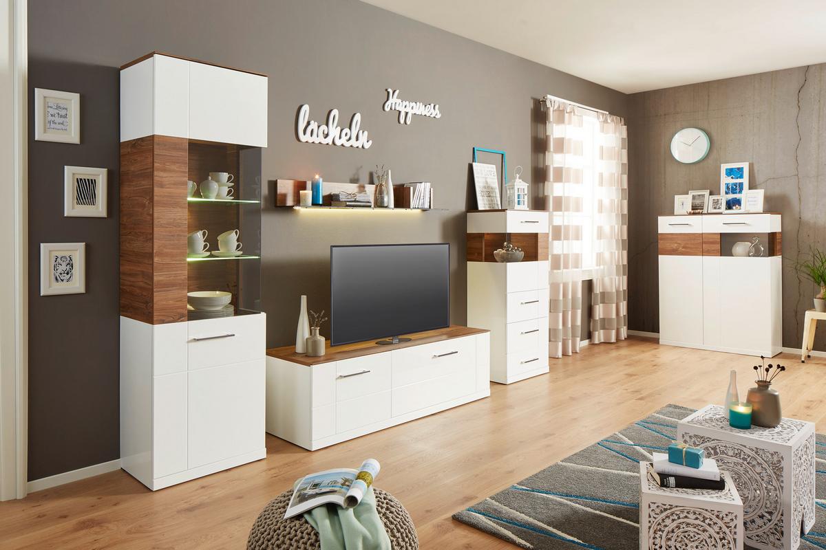 Hängeelement in Weiß Hochglanz - Weiß, MODERN, Holz (60/133/37cm) - Premium Living