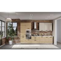 Bucatarie standard ROVERE - gri deschis/culoare lemn stejar, Modern, metal/material pe bază de lemn (360/240/60cm) - Mömax