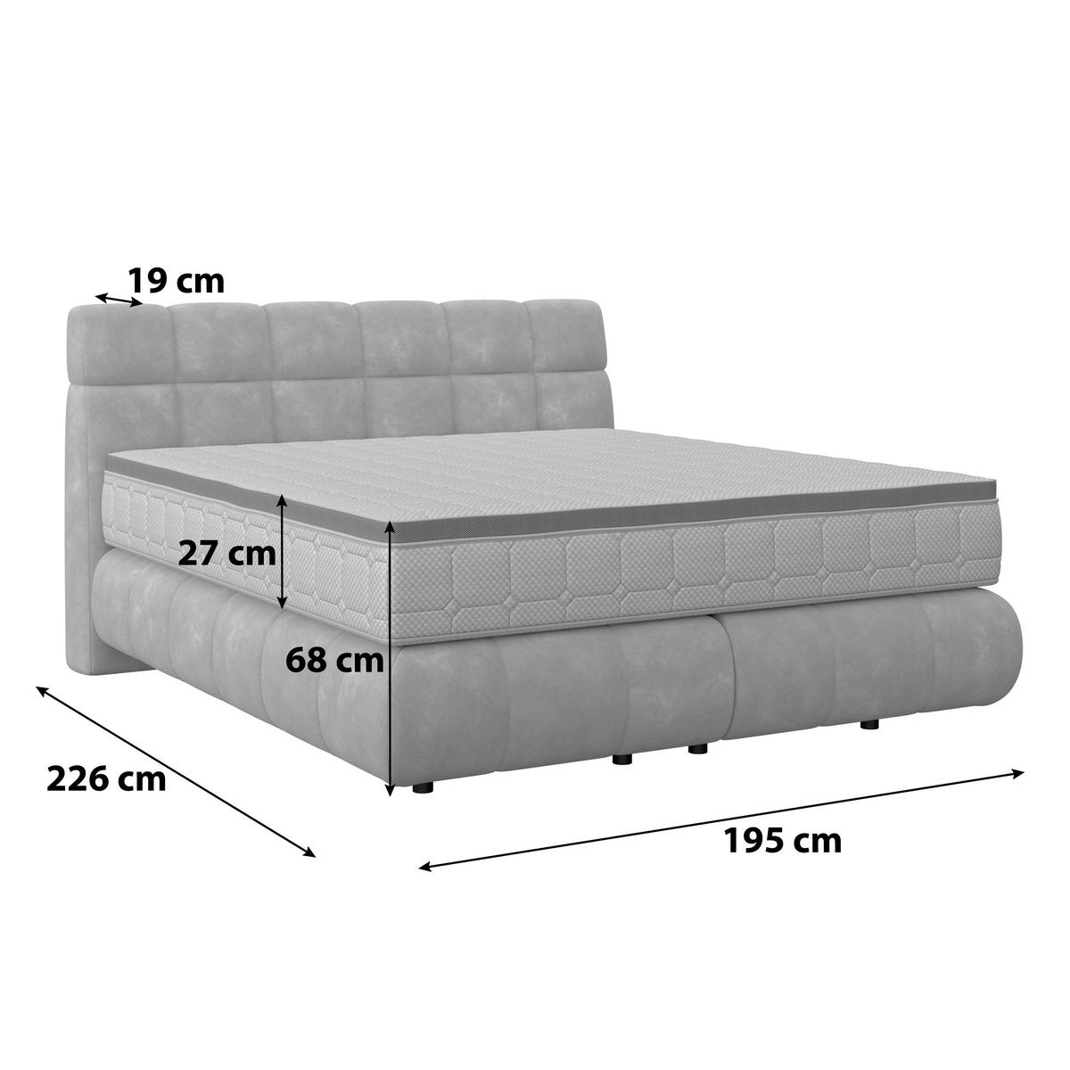 Pat Boxspring Nobu - taupe, Trend, lemn/textil (180/200cm) - Premium Living