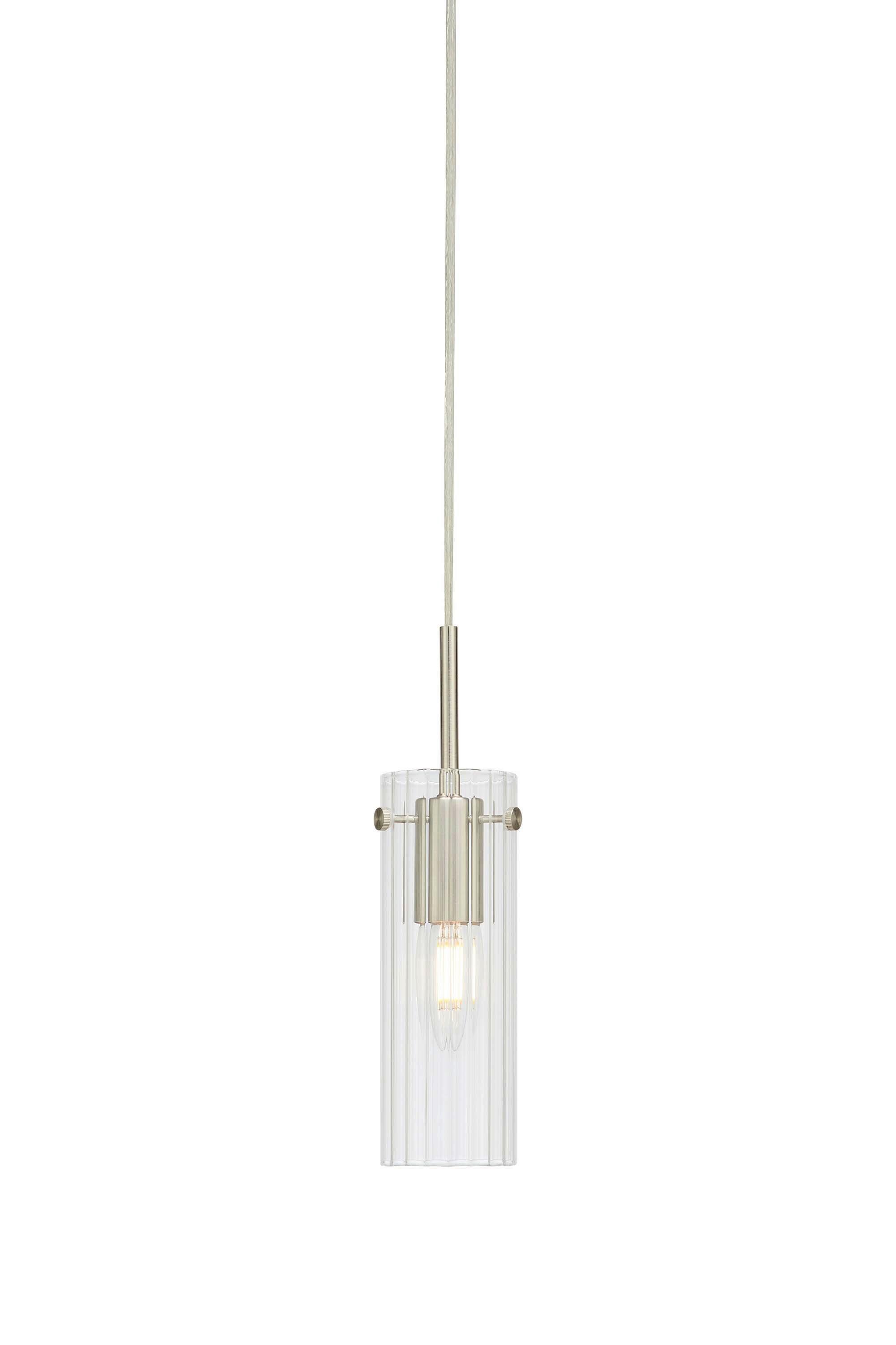 Pendelleuchte Tibia Pendant max. 40 Watt - Transparent/Nickelfarben, Design, Glas/Metall (7/7/28,5cm) - Markslöjd
