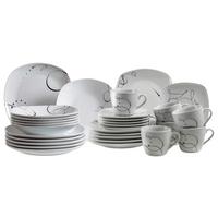Kombiservice Chanson, 30-teilig - Schwarz/Weiß, Basics, Keramik - Mäser