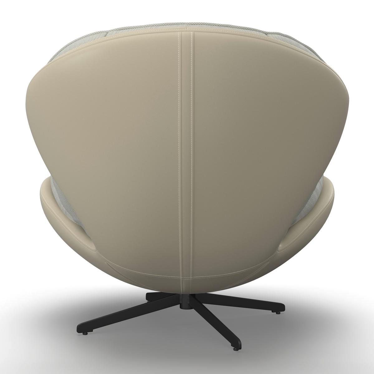 Relaxsessel Ina Webstoff/Lederlook Beige - Beige/Schwarz, MODERN, Textil/Metall (98/86/105cm) - Bessagi Home