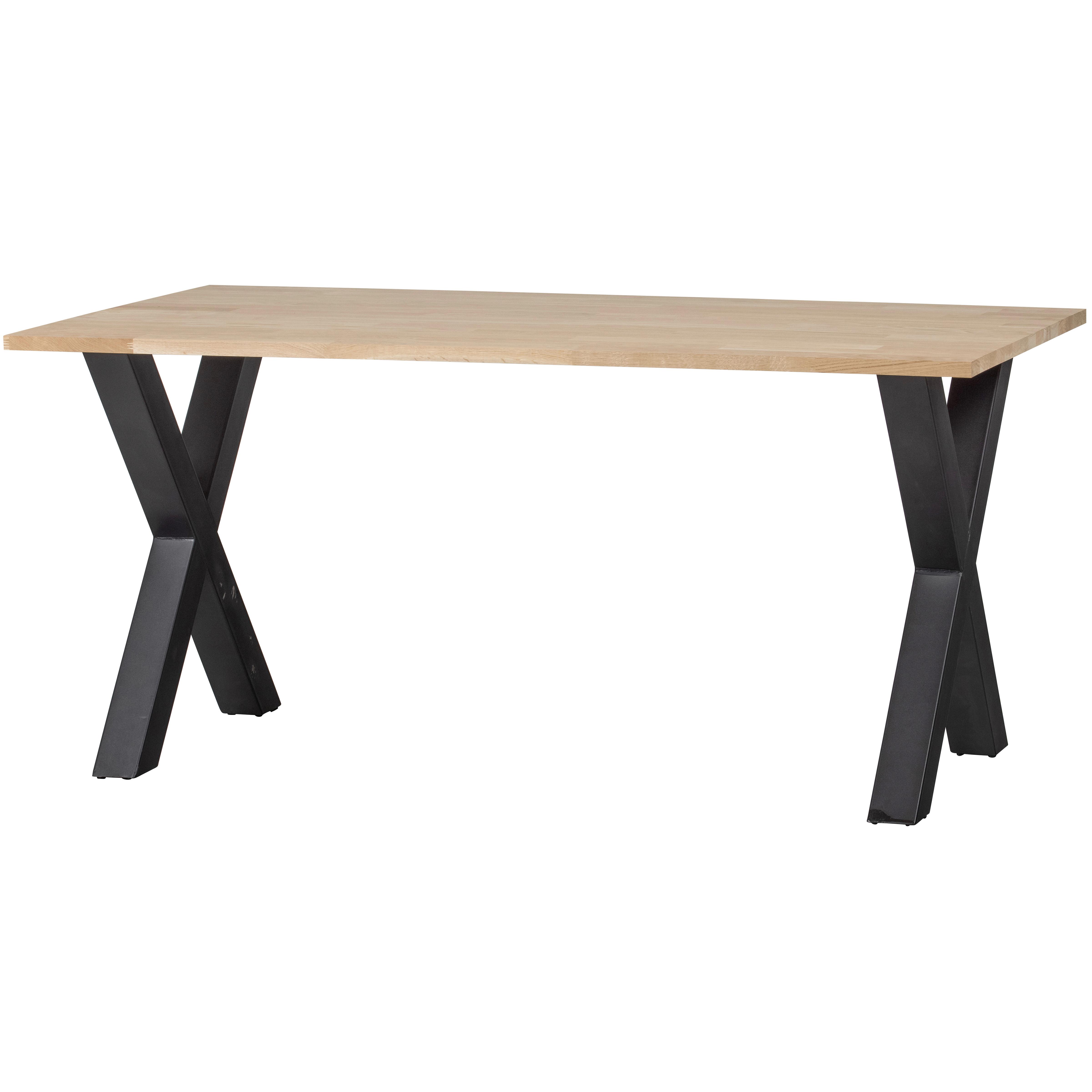 Esstisch Tablo Eichefarben L: 160 cm - Eichefarben/Schwarz, Design, Holz/Metall (160/90/75cm) - Livetastic