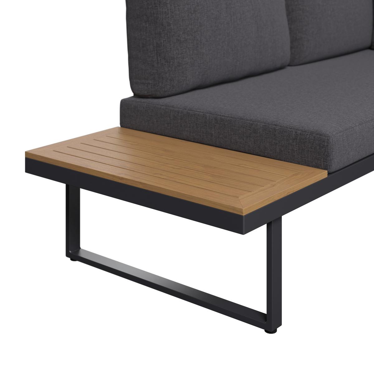 Loungegarnitur Hottie Naturfarben/Grau, 4-tlg. - Dunkelgrau/Naturfarben, MODERN, Kunststoff/Textil - Based