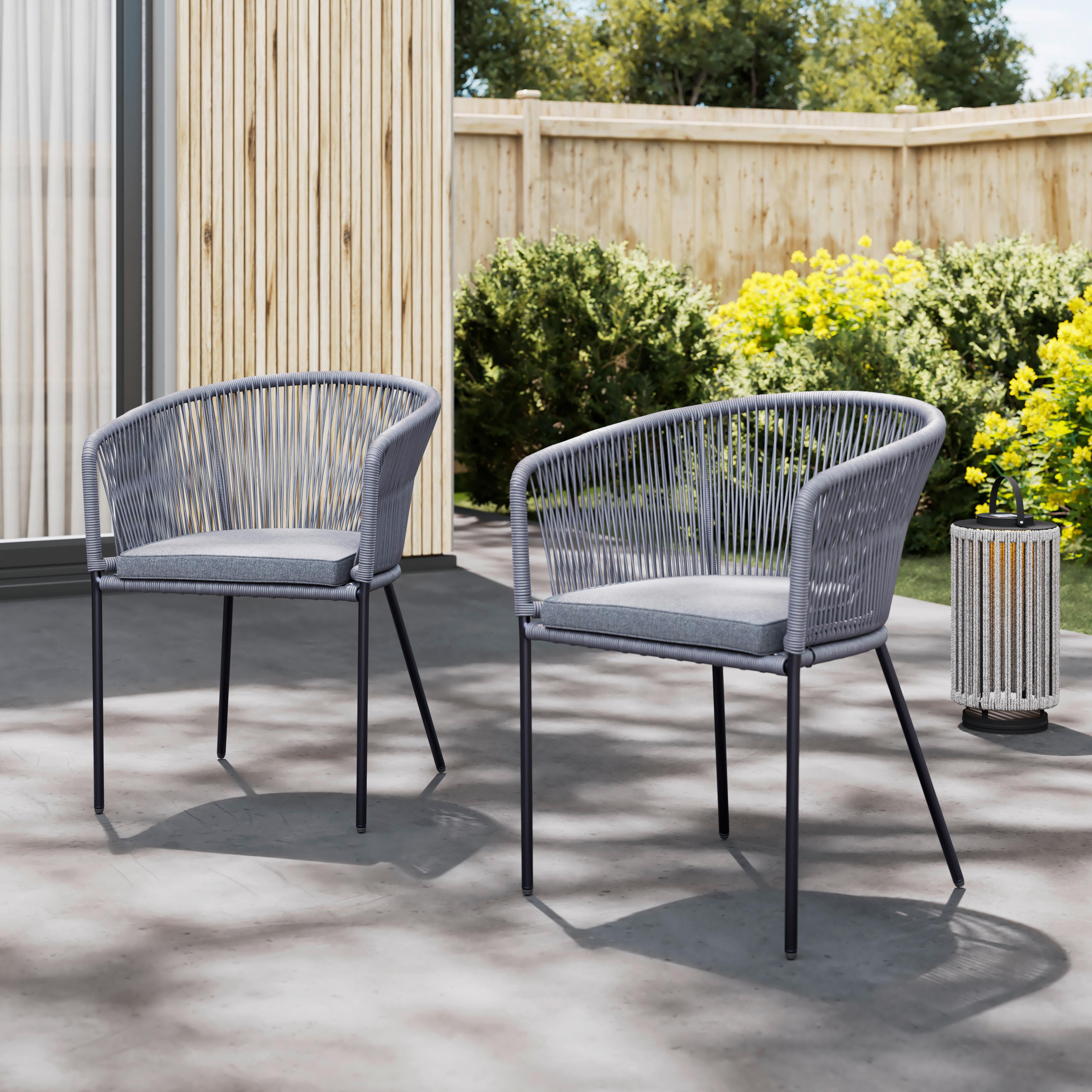 Gartensessel-Set 2-er Set Victor Dunkelgr. Metall/Textil - Dunkelgrau, MODERN, Textil/Metall (56/59/78cm) - Bessagi Garden