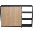 Kommode in Schwarz/Eichefarben - Eichefarben/Schwarz, MODERN, Holzwerkstoff/Metall (140/95,5/40cm) - Modern Living Kommode in Schwarz/Eichefarben - Eichefarben/Schwarz, MODERN, Holzwerkstoff/Metall (140/95,5/40cm) - Modern Living