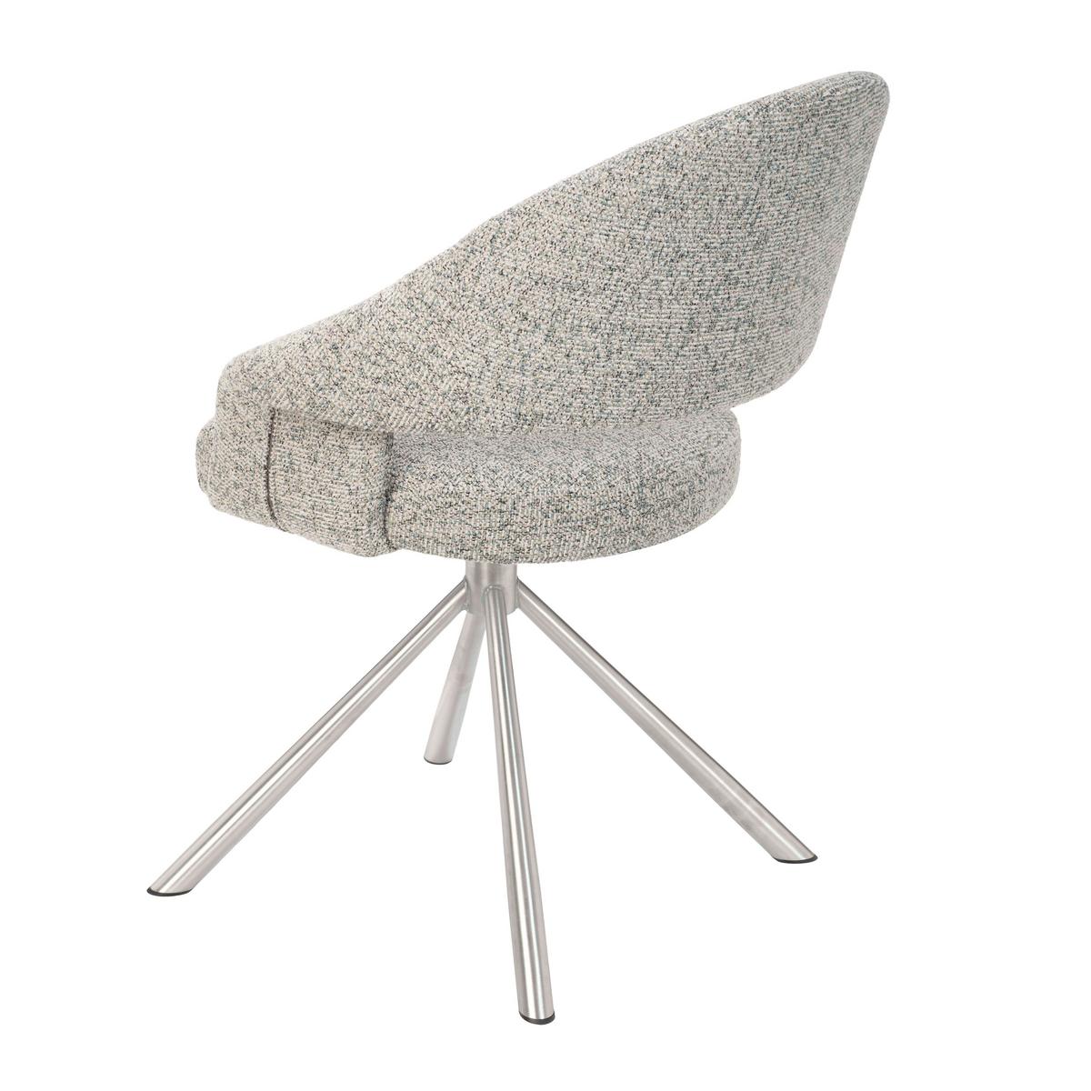Drehstuhl Perama Edelstahlfarben/Pastellgrün - Edelstahlfarben/Pastellgrün, MODERN, Textil/Metall (61/83/61cm) - Mömax