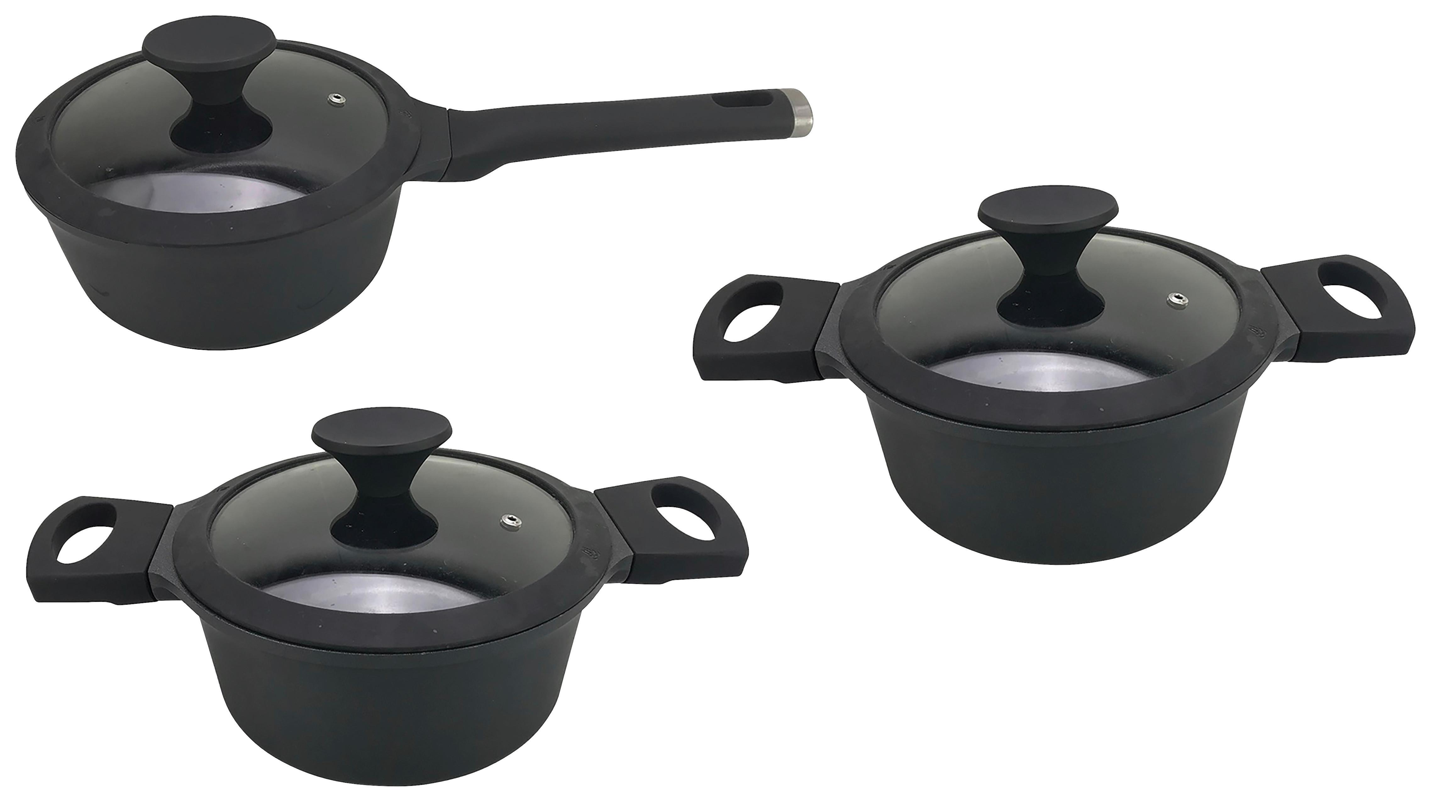 Set de oale Black Line - străveziu/negru, Konventionell, plastic/sticlă - Gourmesto