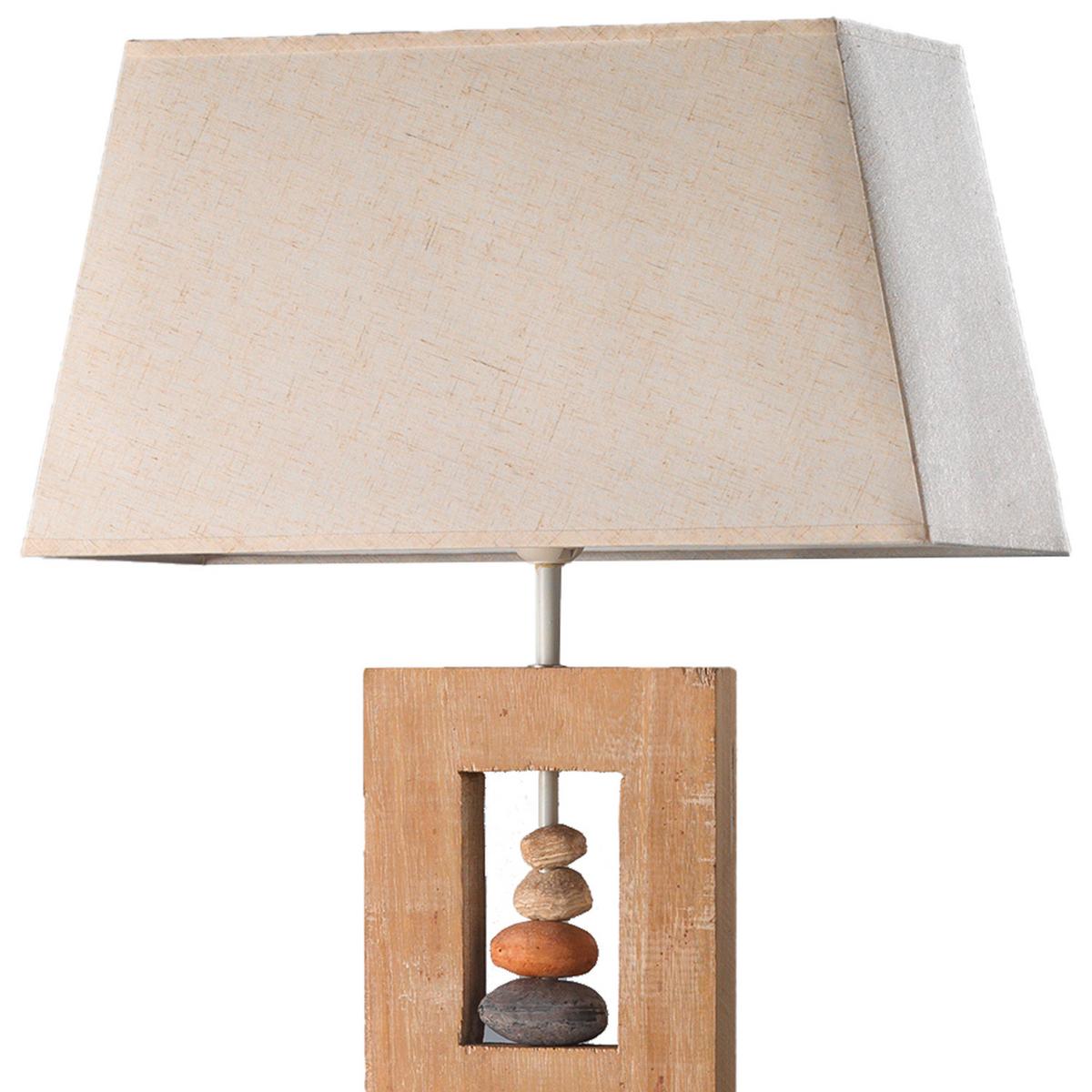 Stehleuchte Miriel Beige max. 22 Watt - Beige, Natur, Holz/Textil (45/23/170cm)