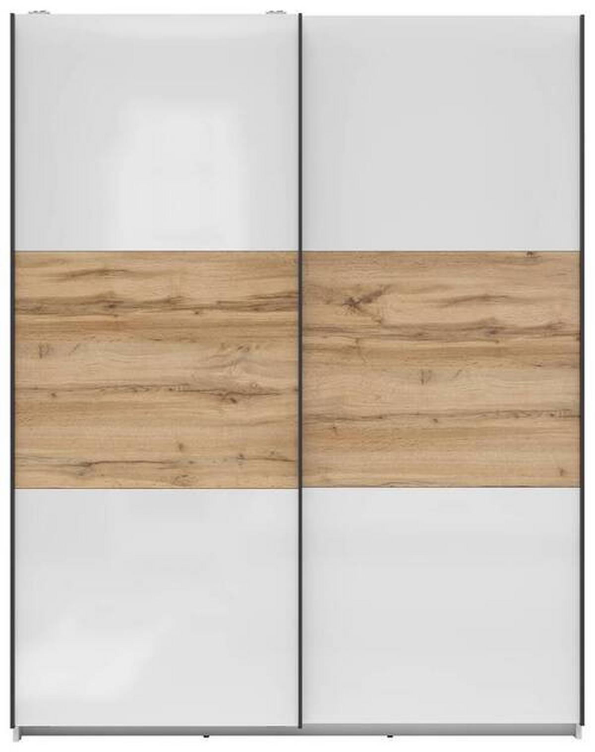 Ormar S Kliznim Vratima Tetrix - bijela visoki sjaj/antracit, Moderno, drvni materijal/metal (153,5/195,5/60cm) - Modern Living