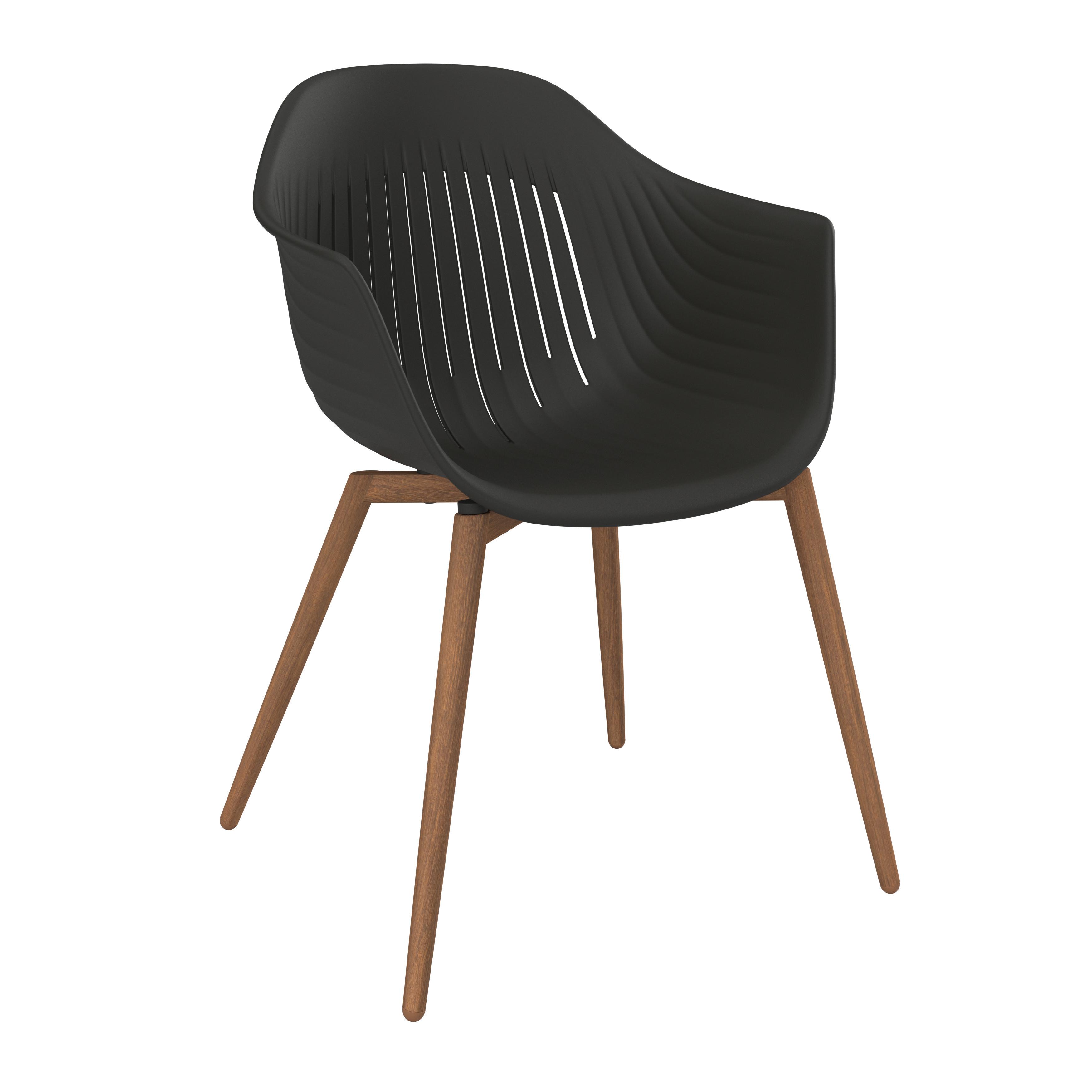 Gartenstuhl Bibo Anthrazit/Walnussfarben - Anthrazit/Walnussfarben, MODERN, Kunststoff/Metall (57/82/58cm) - Mömax