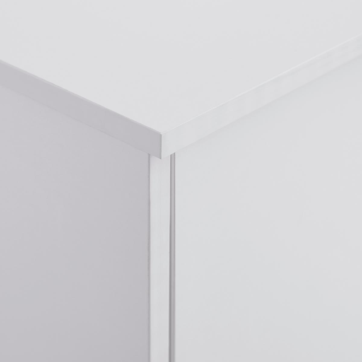 Drehtürenschrank Milo Weiß ca. 115x176x55 cm - Silberfarben/Weiß, MODERN, Holz/Metall (115/176/55cm) - Bessagi Home