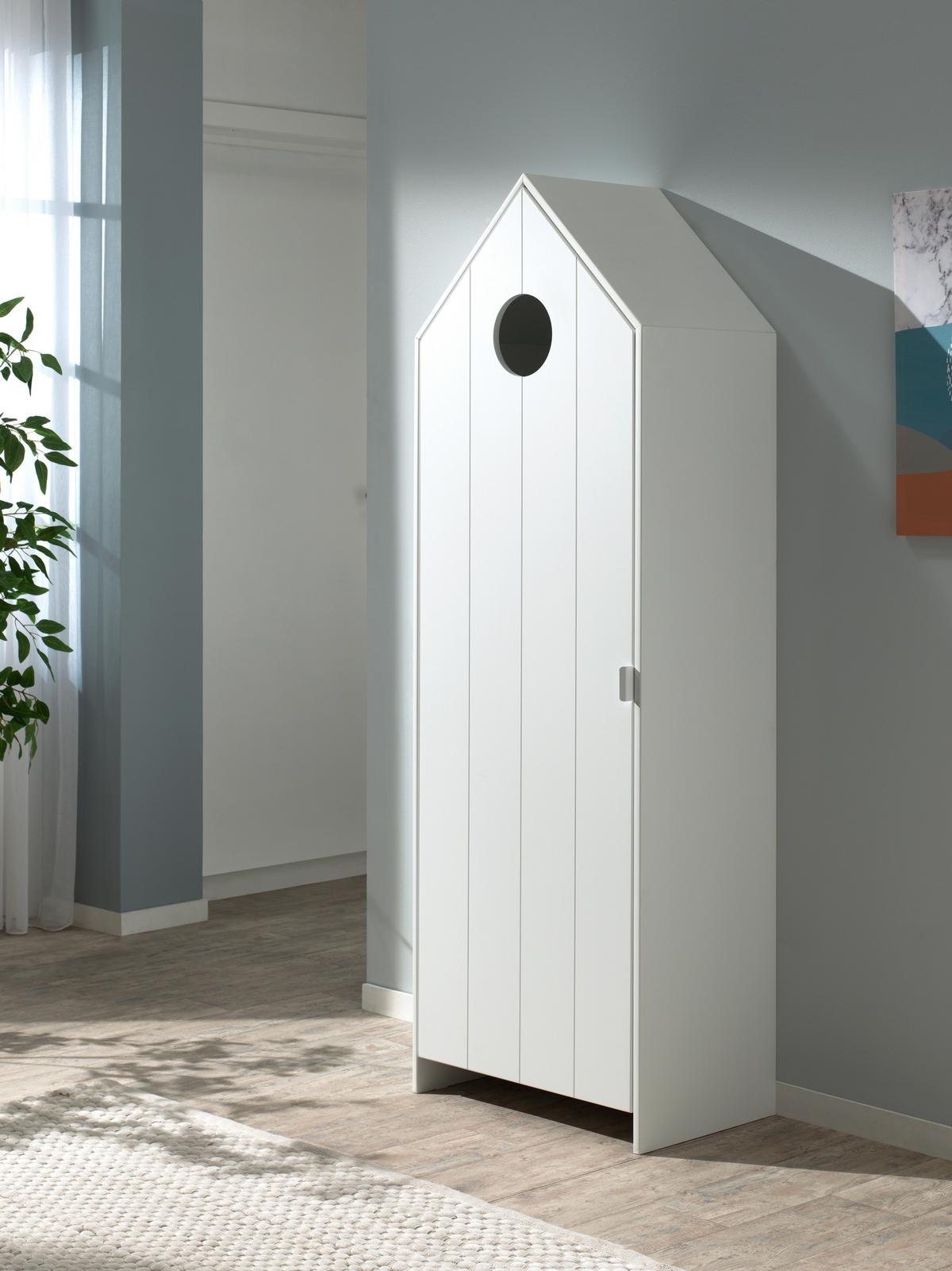 Kinderkleiderschrank Casami Weiß - Weiß, MODERN, Holzwerkstoff (57,6/171,3/37cm) - Vipack