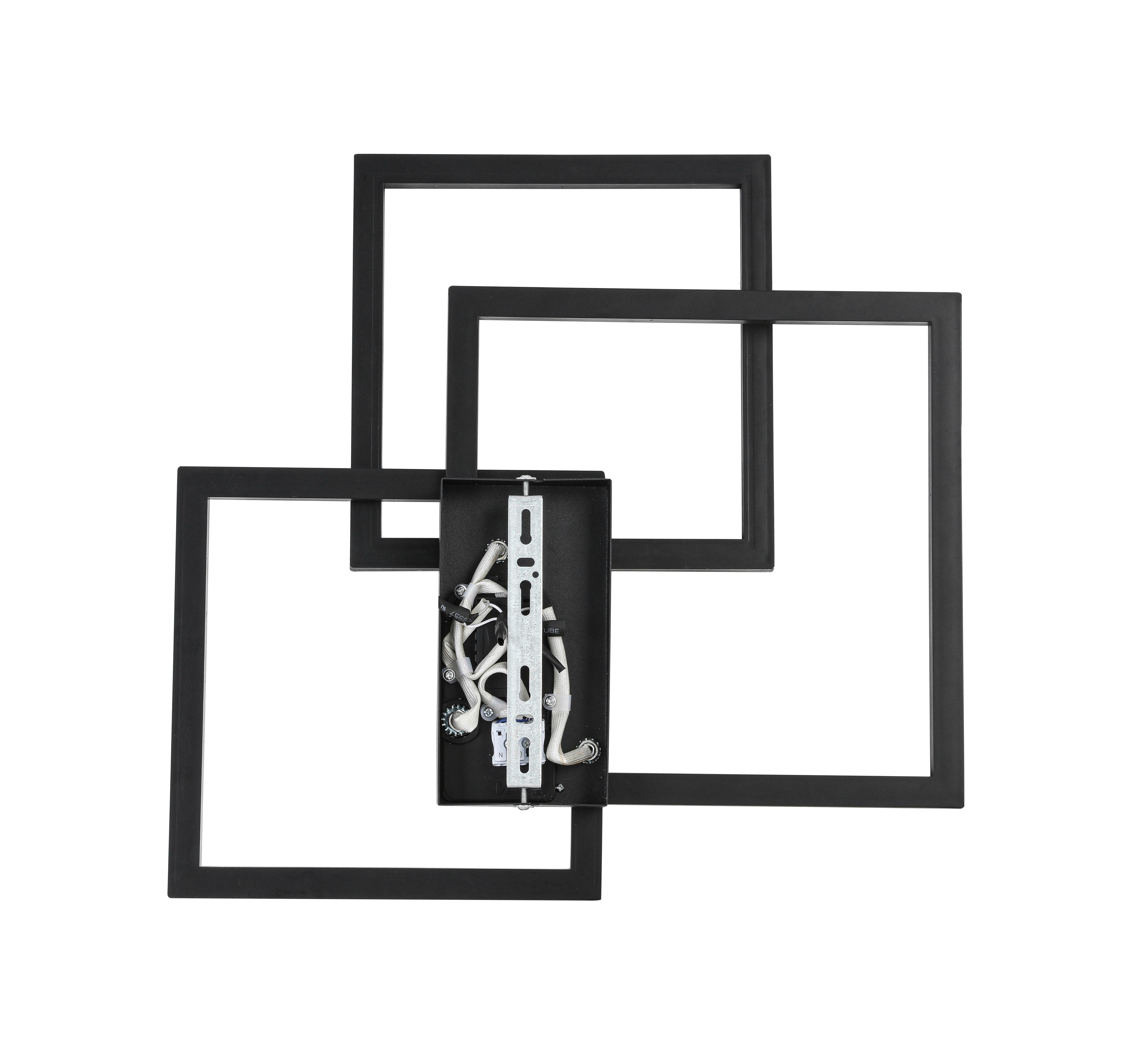 LED-TAKLAMPA TIMRE - svart, Modern, metall/plast (45,3/43,5/7,3cm) - Mömax