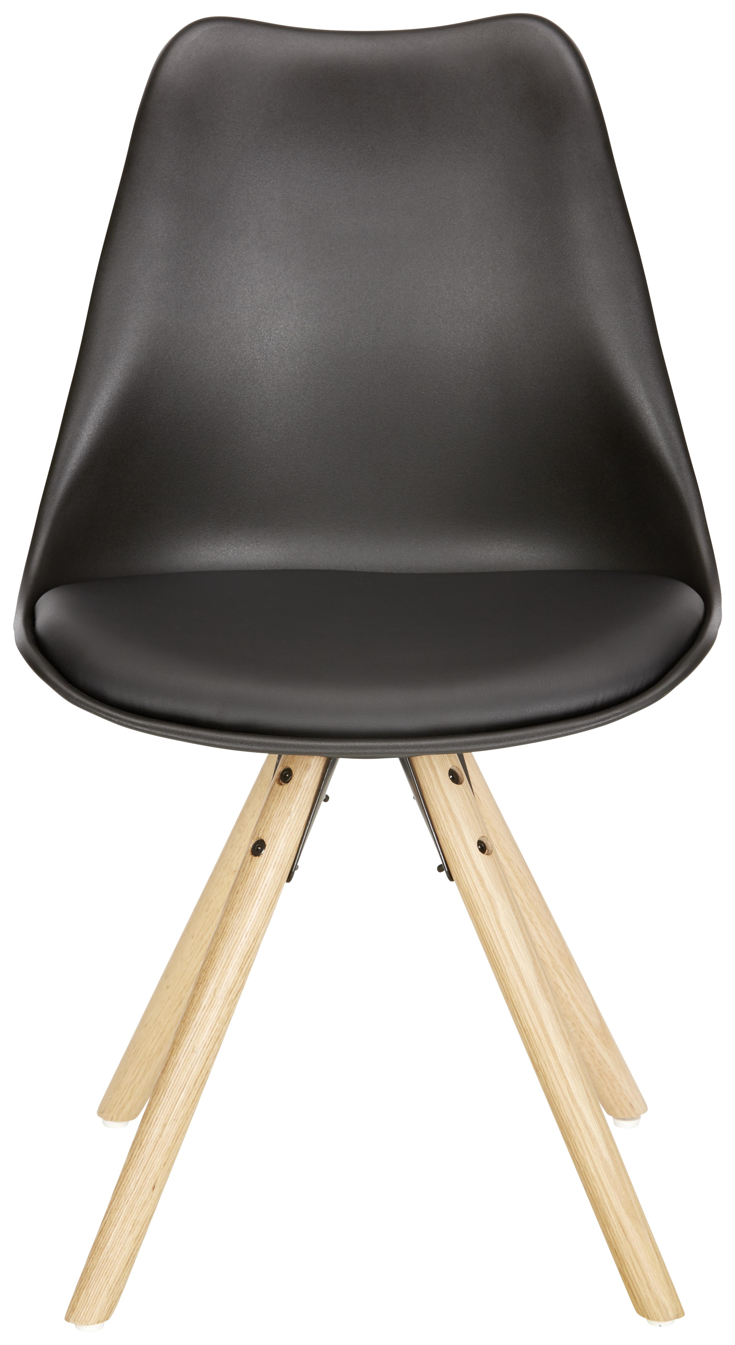Stolica Lilly - boje hrasta/crna, Moderno, drvo/plastika (48/81/57cm) - Mömax