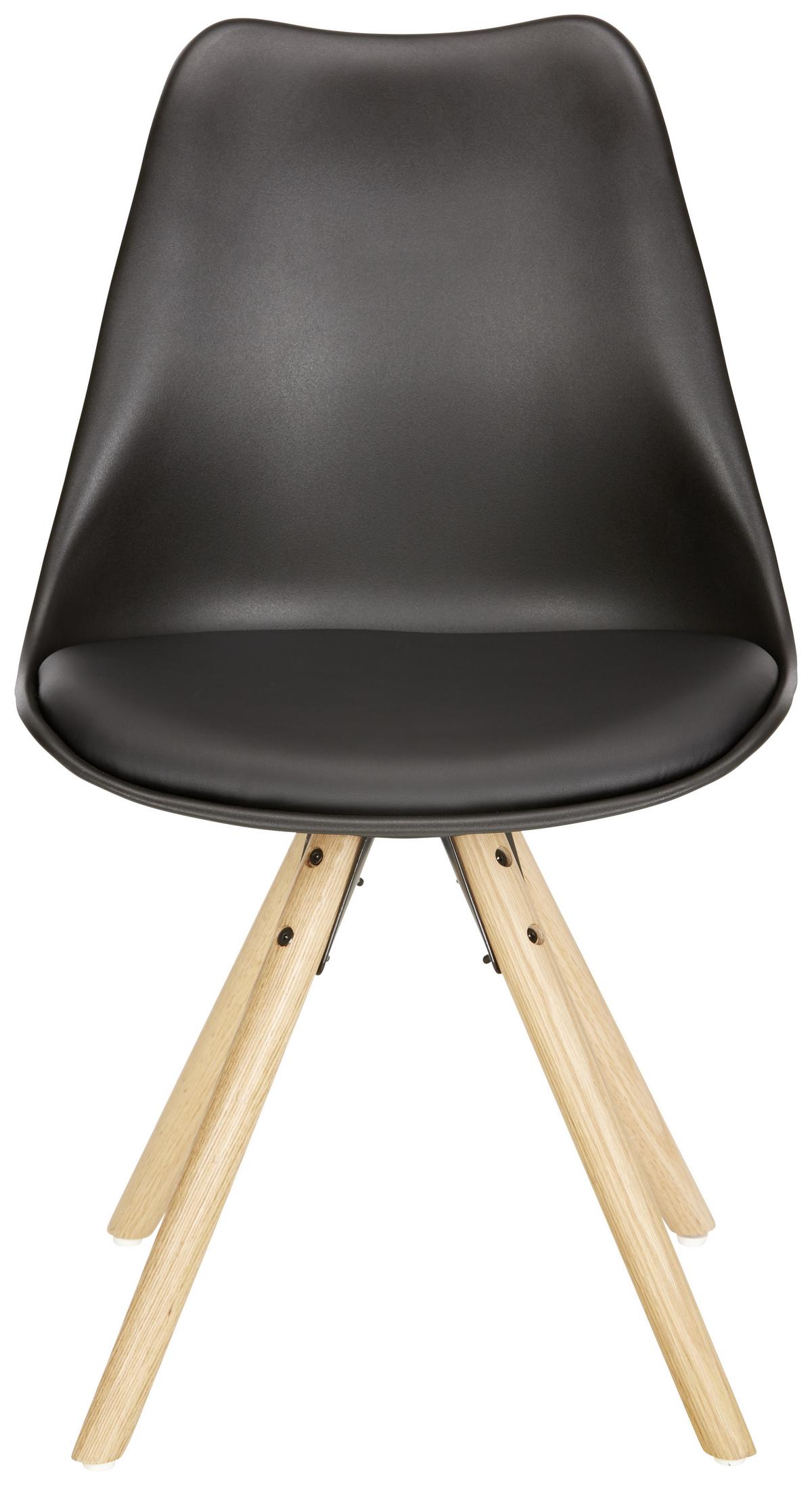 Stolica Lilly - boje hrasta/crna, Moderno, drvo/plastika (48/81/57cm) - Mömax