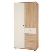 Omara S Klasičnimi Vrati Wiki Baby, Hrast, Bela, Š. 90cm - bela/barve aluminija, Konvencionalno, umetna masa/leseni material (90/191/53cm) - MID.YOU