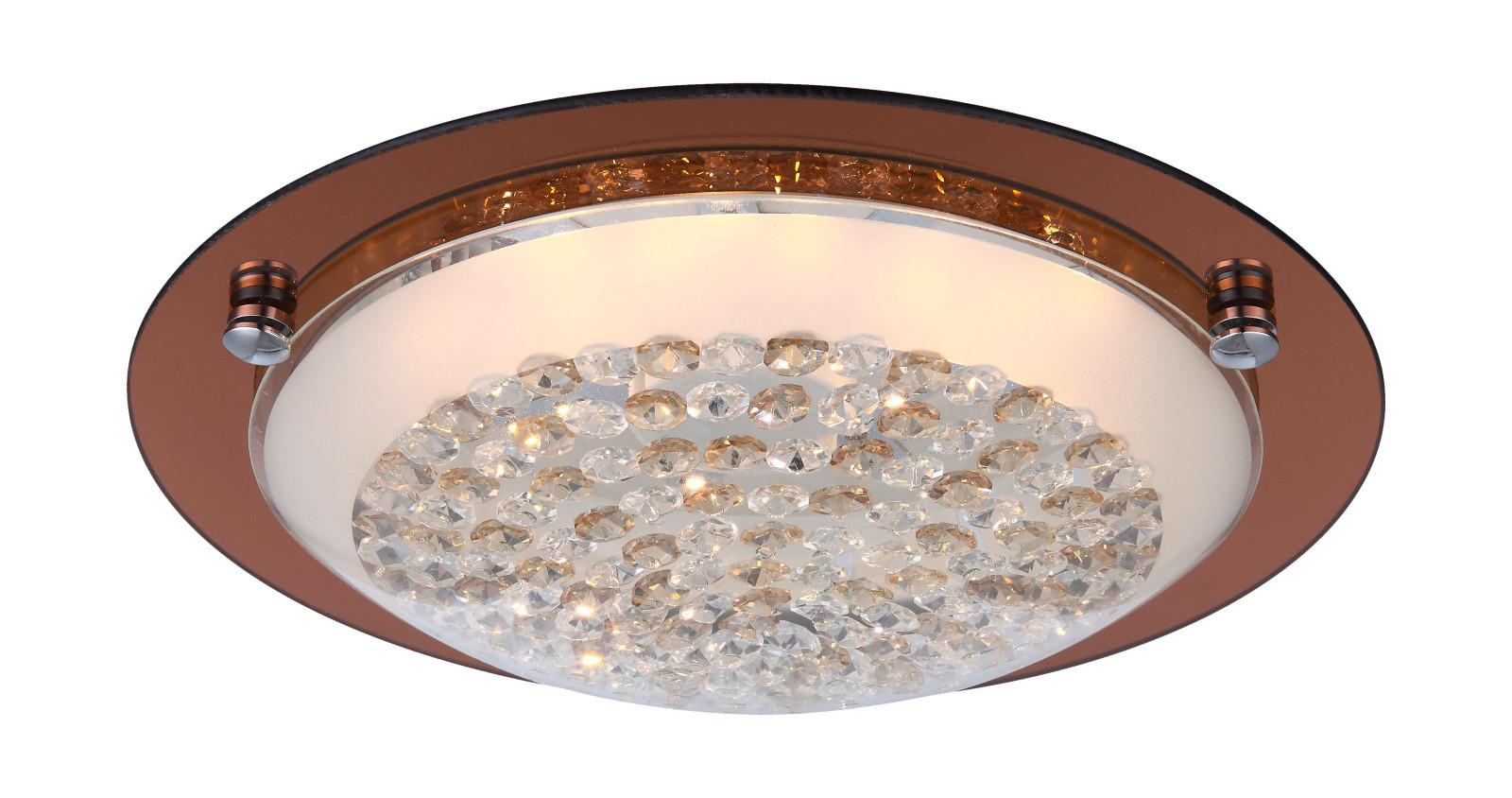 LED Mennyezeti Lámpa Tabasco 12w - borostyánszínű/fehér, Üveg/fém (31.5/9cm)